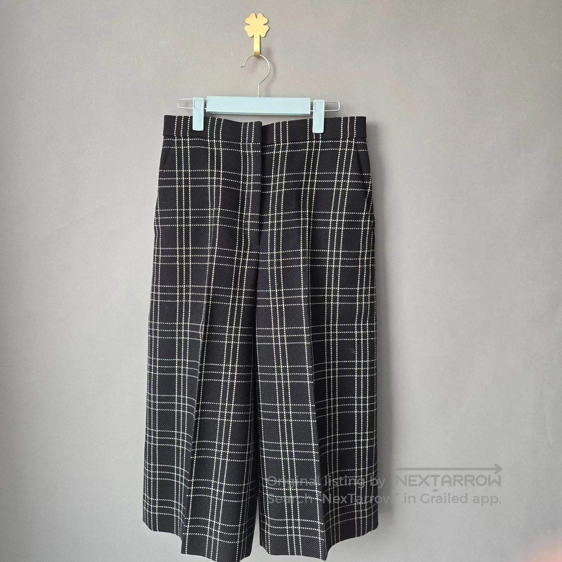 Dior black checkered wool cropped pants. Size 33" - 1 Thumbnail
