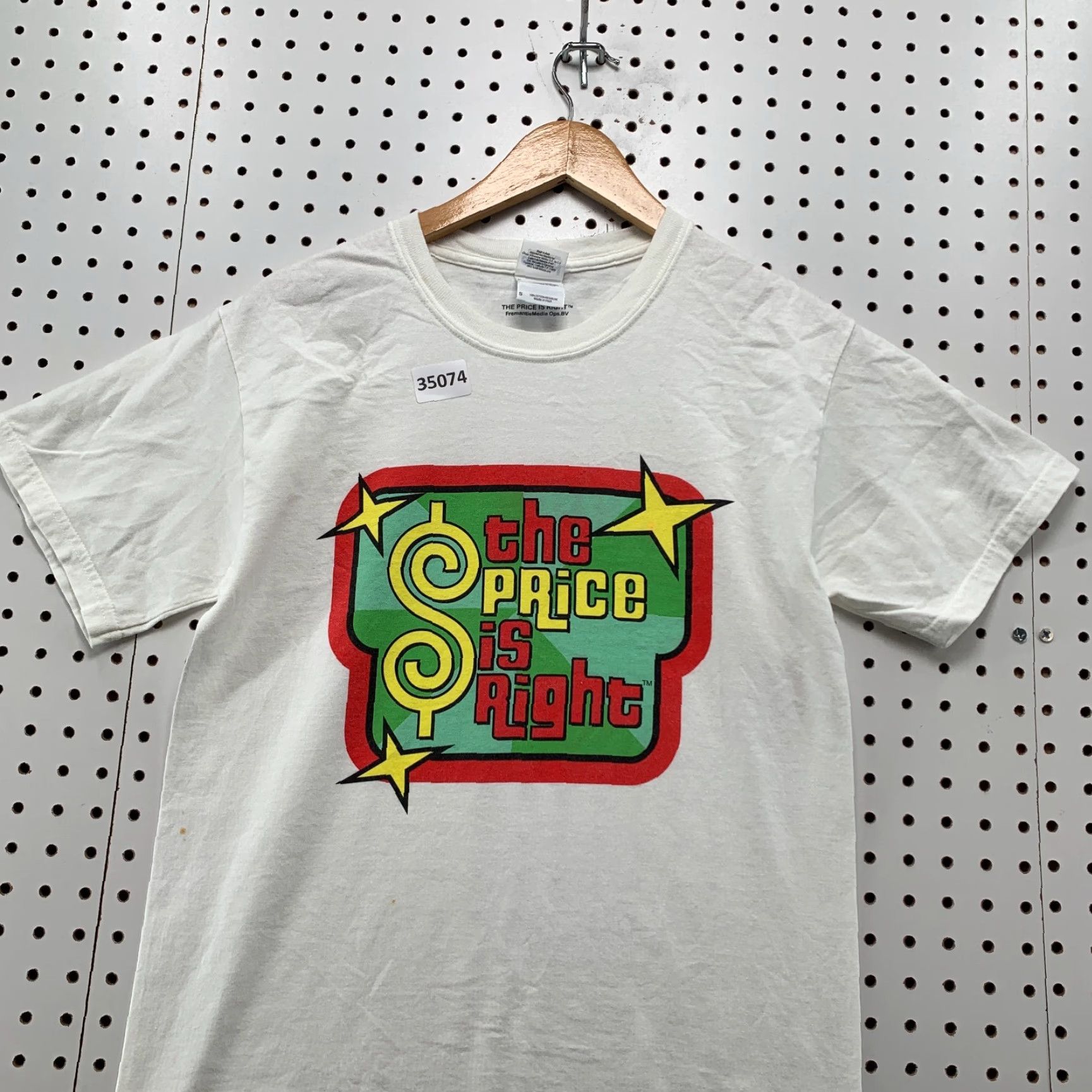 Gildan VINTAGE The Price Is Right Shirt Mens Small White T-Shirt 18x28 TV Game Crew Neck Short Sleeve Mens S White 90s Size US S / EU 44-46 / 1 - 5 Thumbnail