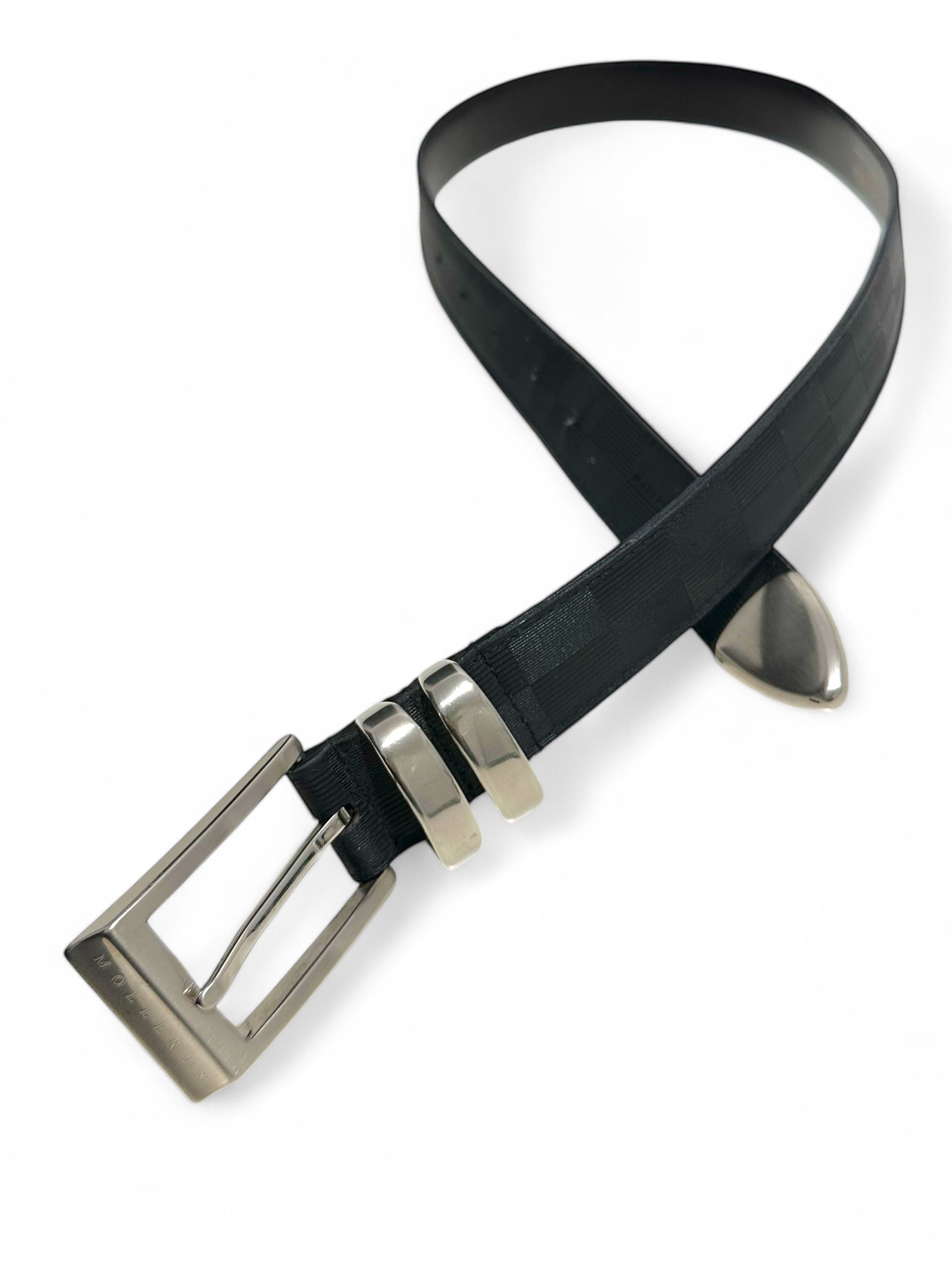 Maison Mollerus × Vintage Vintage Maison Mollerus Leather Black Belt S-M Size ONE SIZE - 3 Thumbnail