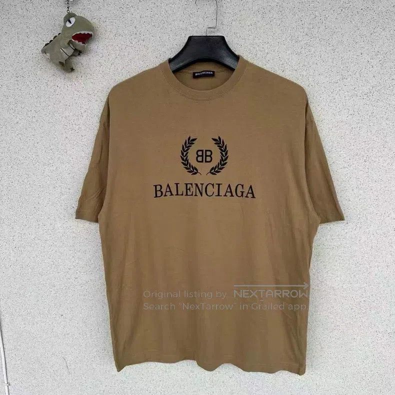 Balenciaga Balenciaga Khaki Wheat Short Sleeve Size US L / EU 52-54 / 3 - 1 Thumbnail