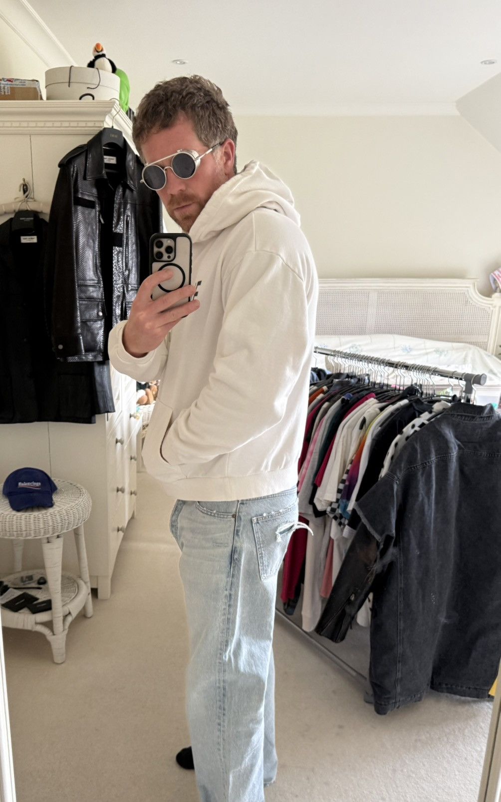 Celine Celine white black logo hoodie Hedi Slimane grail XL Size US XL / EU 56 / 4 - 8 Thumbnail