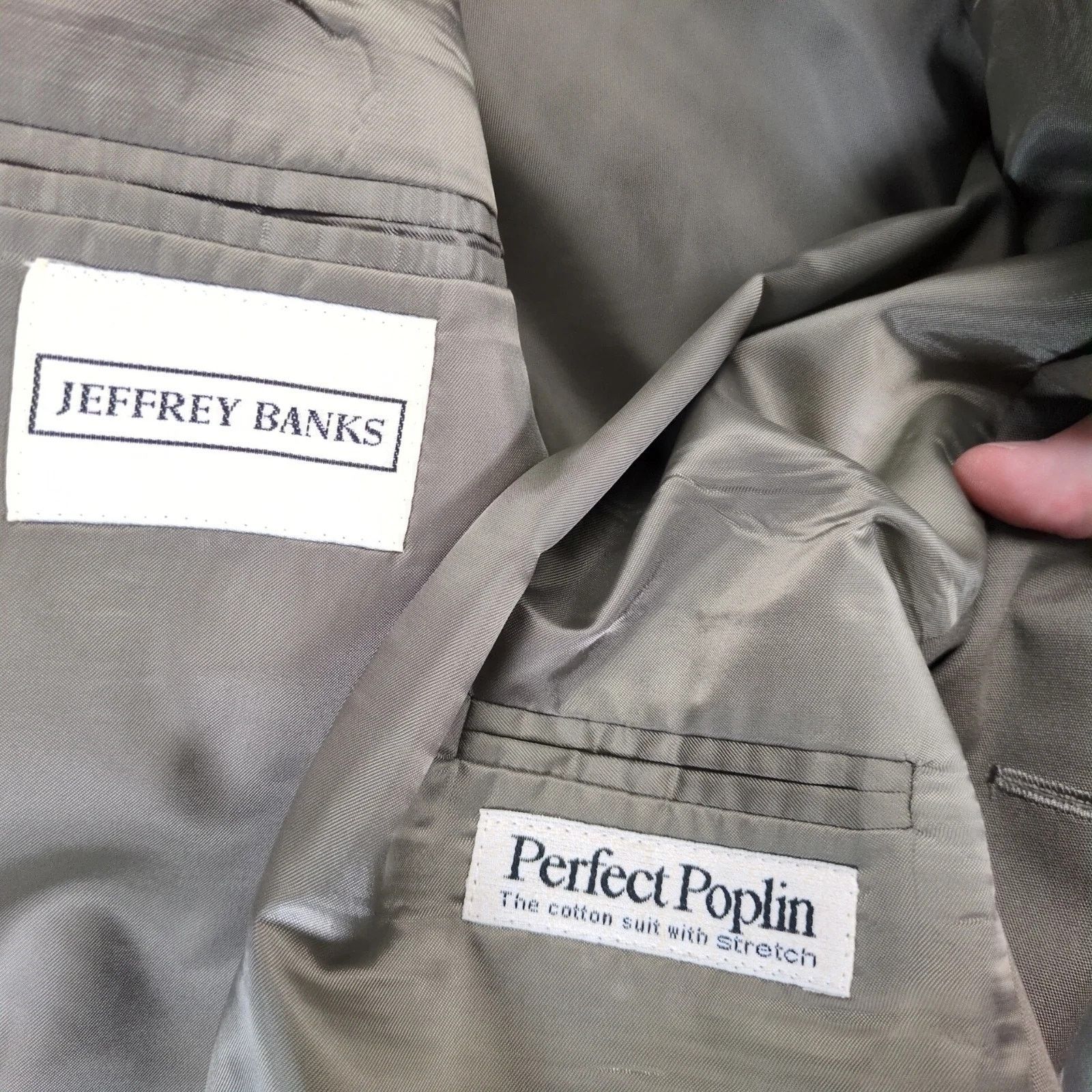 Other Jeffrey Banks Mark Perfect Poplin Taupe Blazer Men's 50L Size 50L - 4 Thumbnail