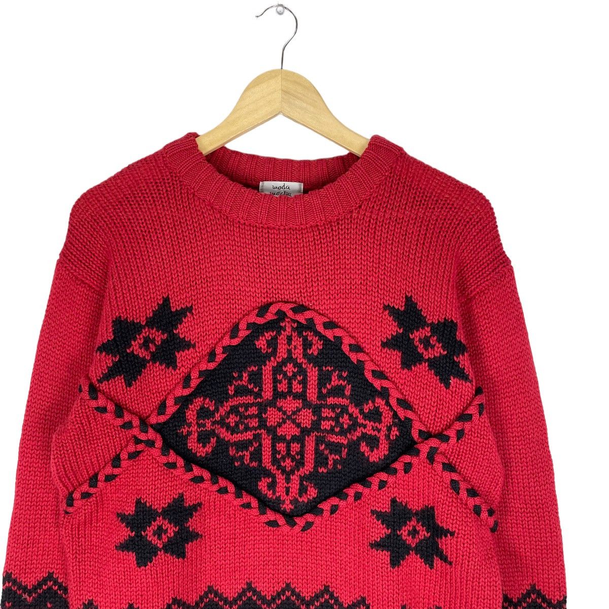 Aran Isles Knitwear ⚡️VINTAGE 90s MODA MAGLIA KNITTED ART SWEATER Size M / US 6-8 / IT 42-44 - 2 Thumbnail