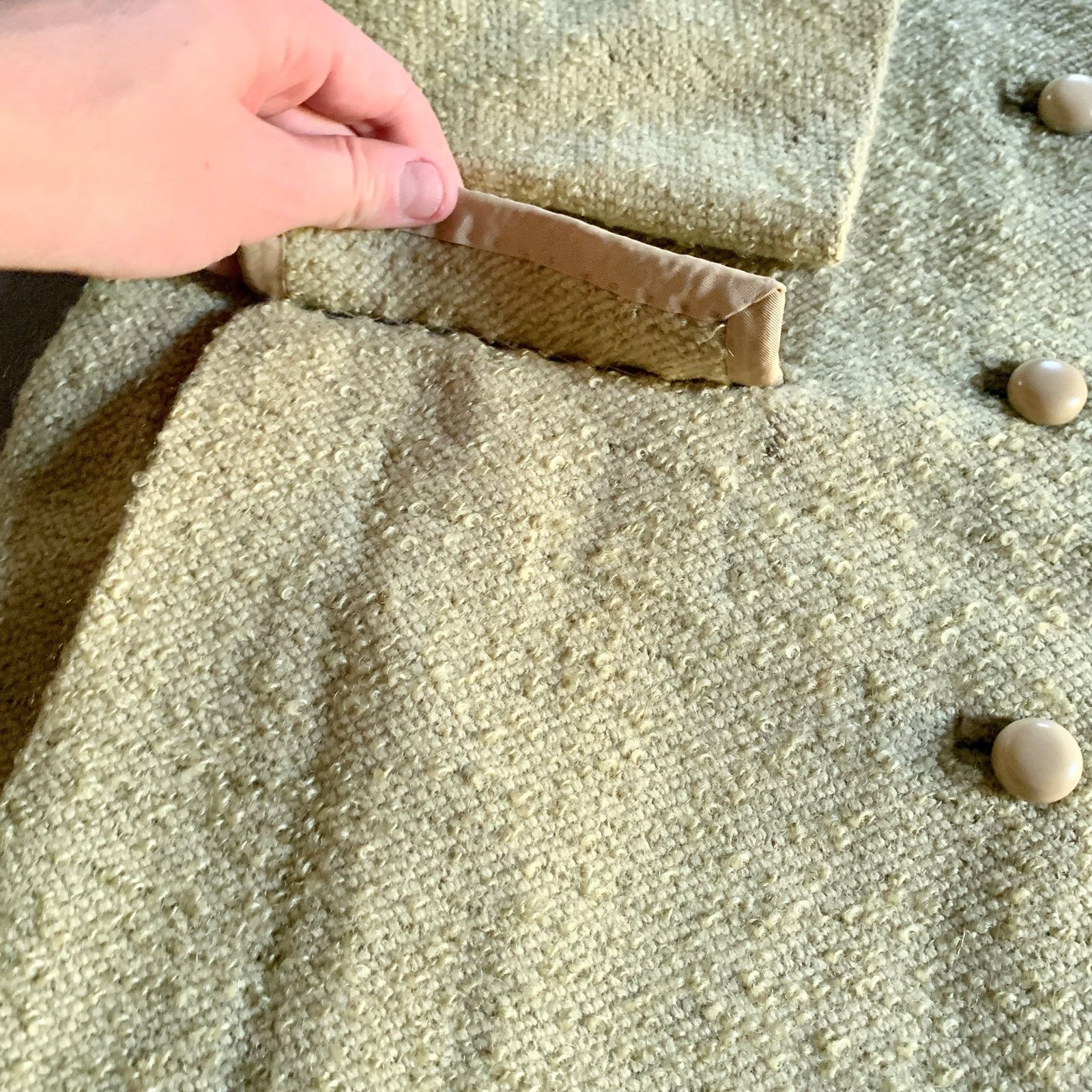 Vintage Vtg 1960s Sycamore Wool Coat Soft Green Mid Century Modern Size S / US 4 / IT 40 - 4 Thumbnail