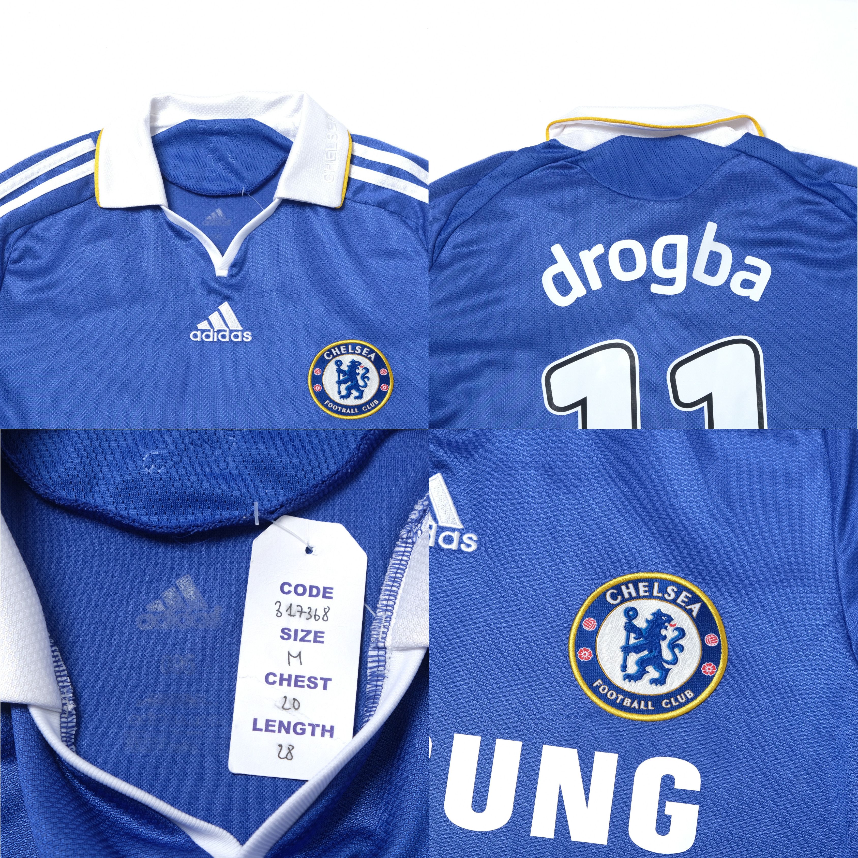 Adidas 2008/09 Chelsea Home Shirt Adidas Drogba (M) Size US M / EU 48-50 / 2 - 5 Thumbnail