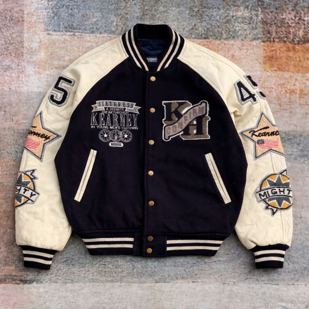 Vintage Vintage Kearney House Varsity Jacket Wool Leather Patchwork Size US M / EU 48-50 / 2 - 4 Thumbnail