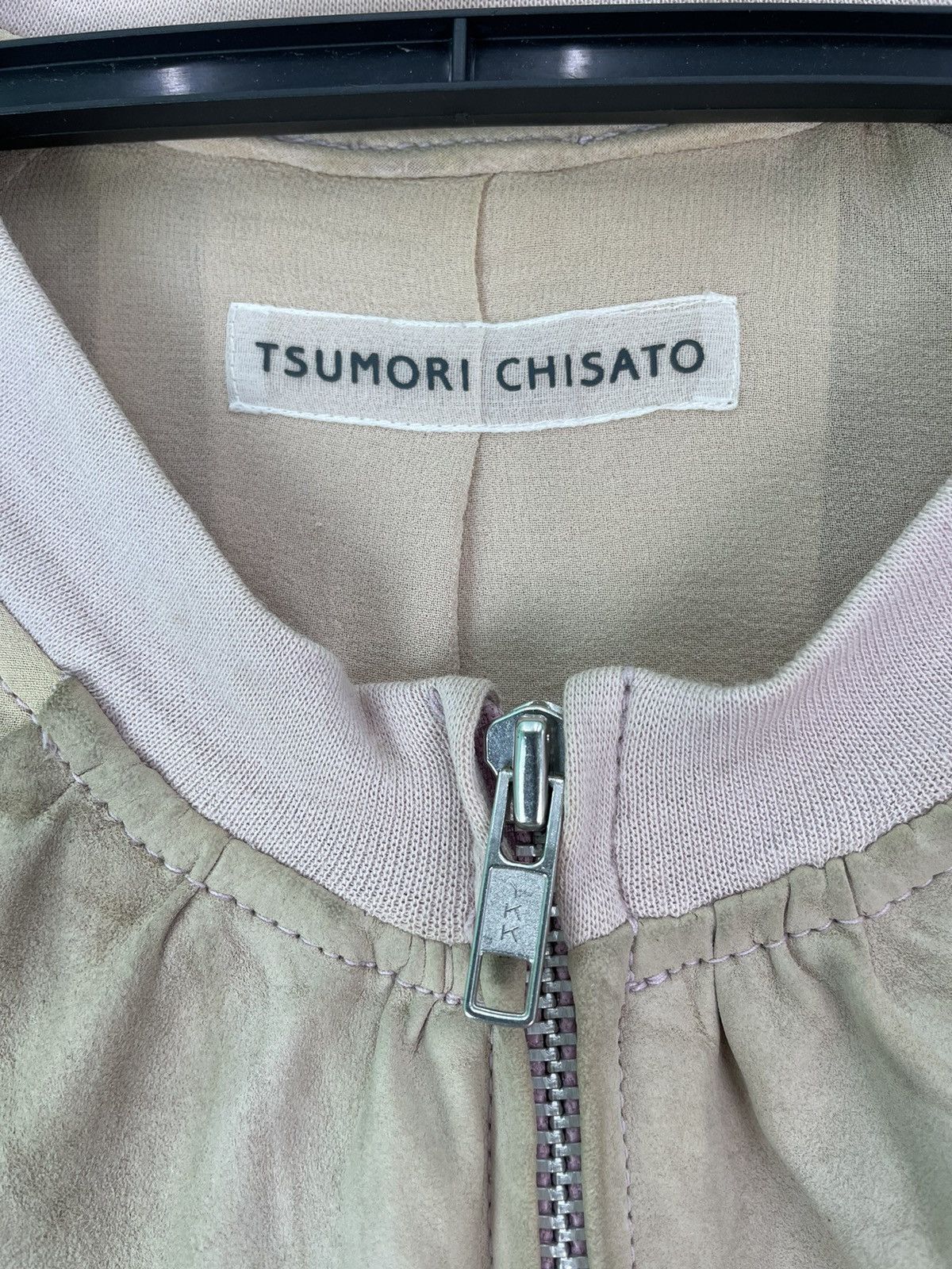 Issey Miyake × Tsumori Chisato Vtg 90s Tsumori Chisato sheepskin partly silk bomber jacket Size M / US 6-8 / IT 42-44 - 6 Thumbnail
