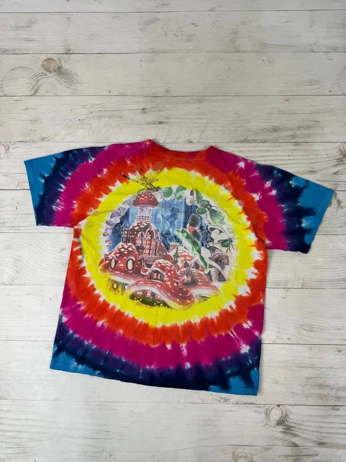 Vintage Vintage Liquid Blue Mushroom Garden Elf T Shirt Tie Dye 1999 Size US M / EU 48-50 / 2 - 8 Thumbnail