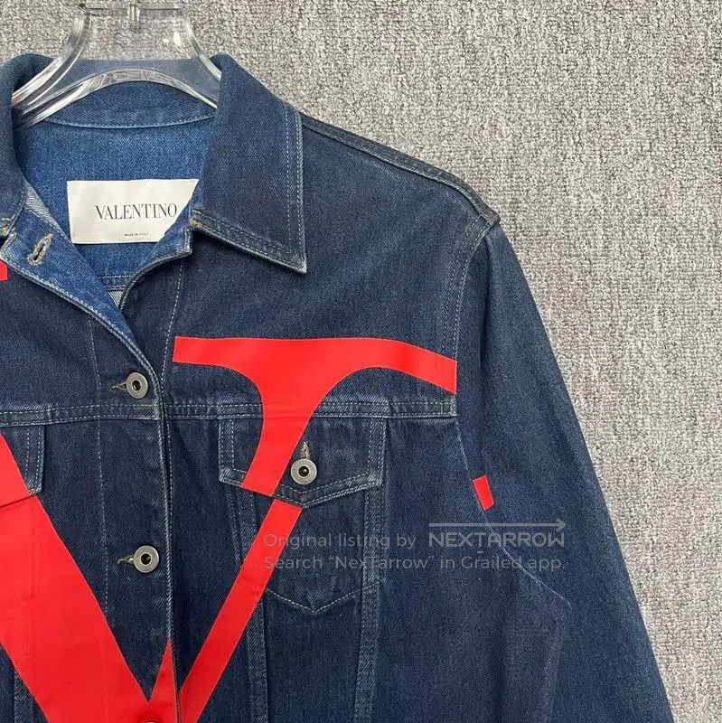 Valentino Valentino Blue Denim Women's Jacket with Logo . Size M / US 6-8 / IT 42-44 - 3 Thumbnail