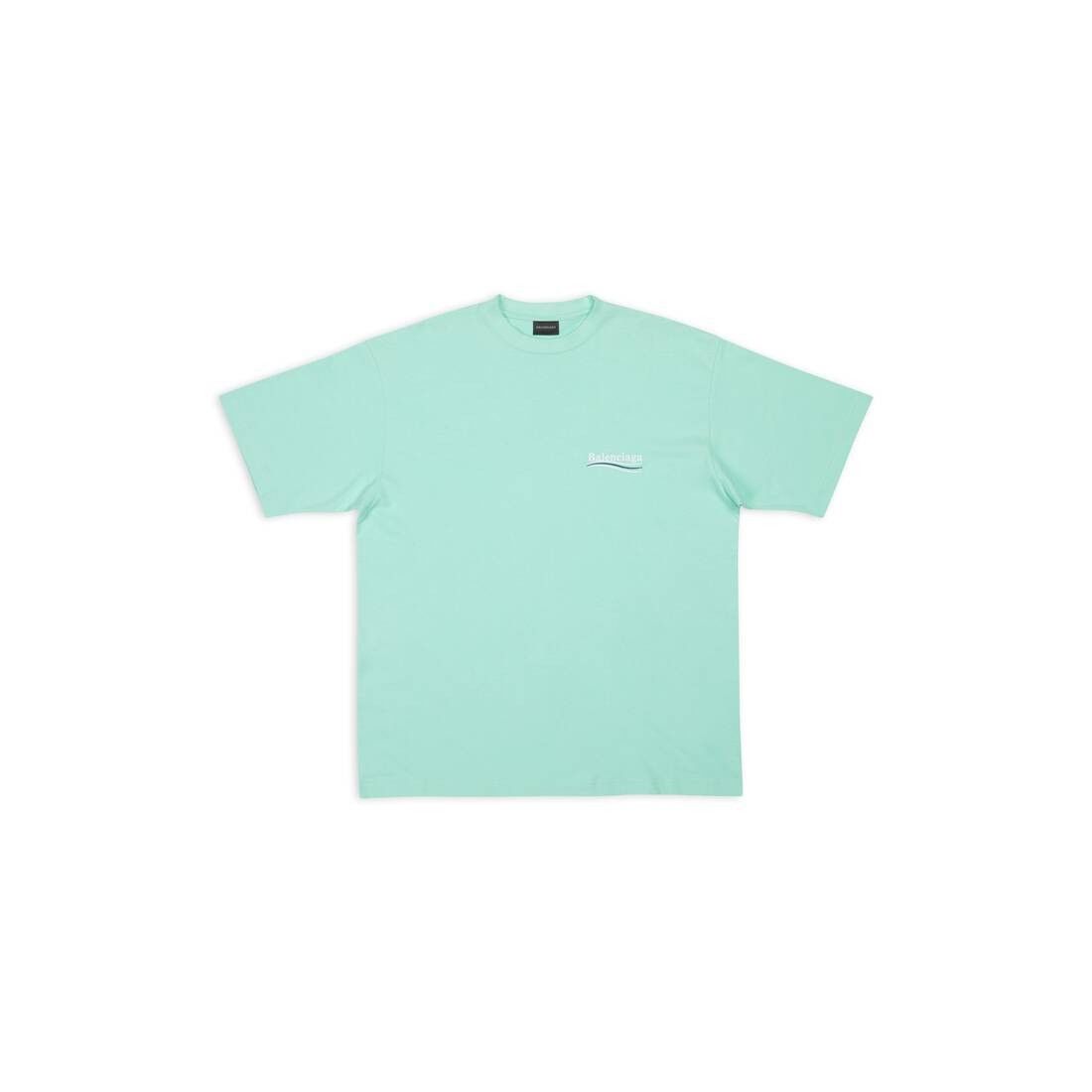 Balenciaga o1w1db11224 Political Campaign T- Shirt Large Fit Mint Green Size US S / EU 44-46 / 1 - 1 Thumbnail