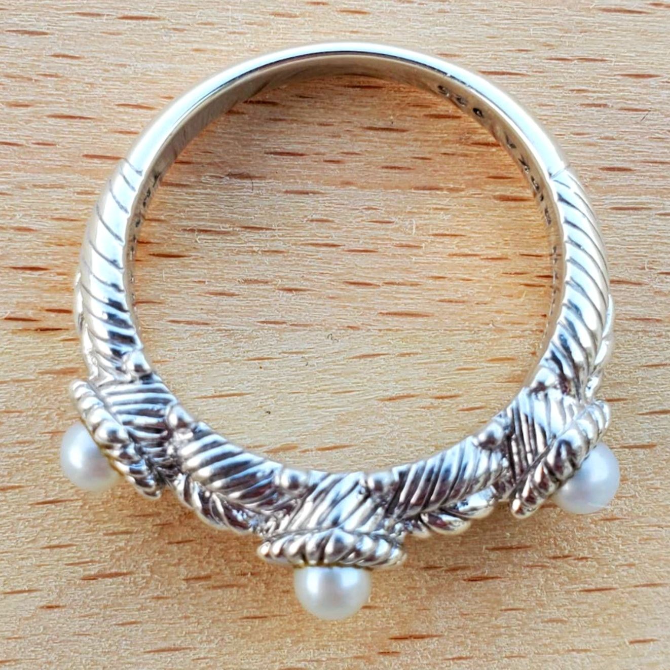 Judith Ripka Judith Ripka Sterling Silver 925 Three Pearl Ring Size 8 Size ONE SIZE - 6 Thumbnail