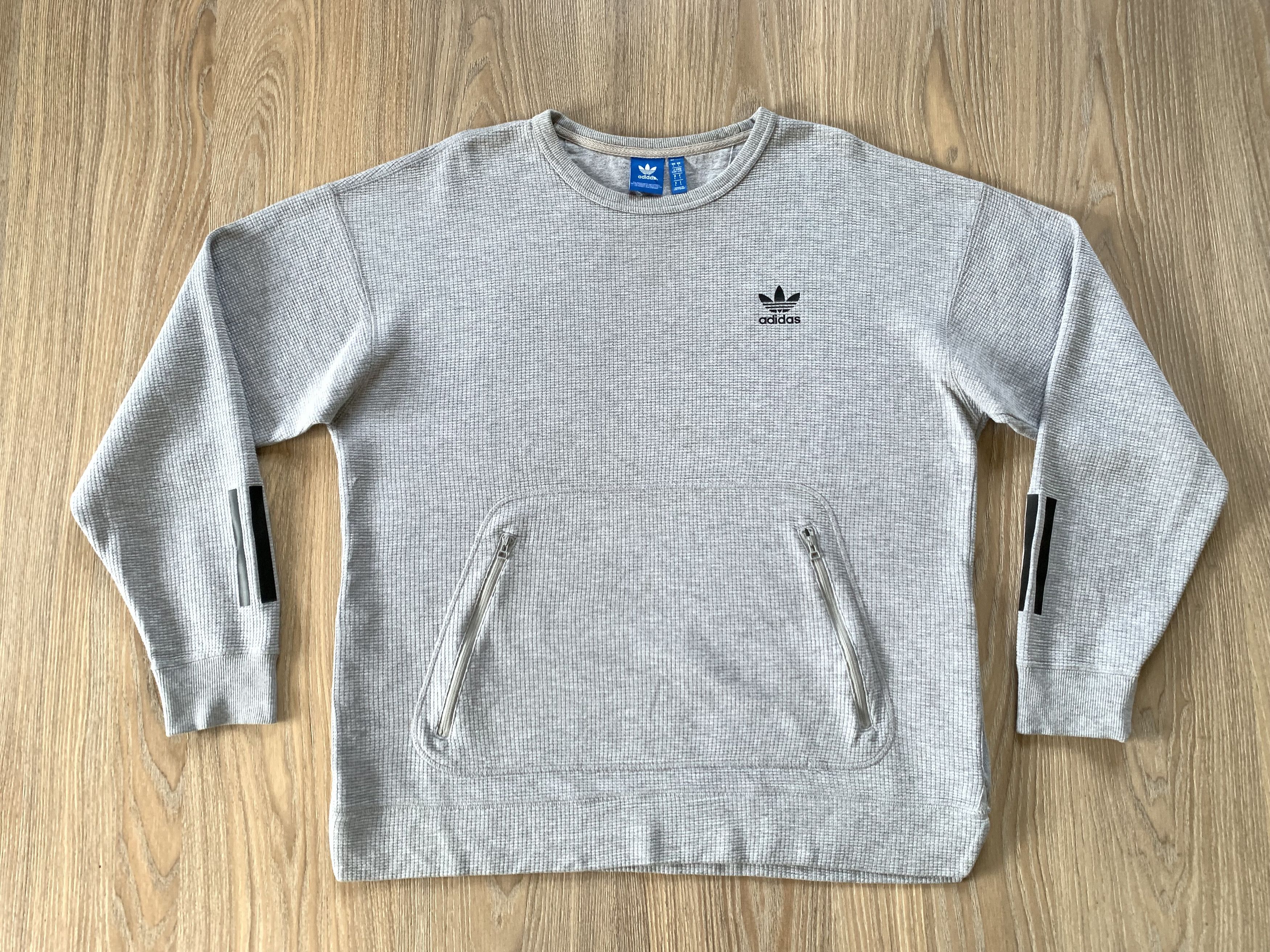 Adidas Adidas Cotton Grey Sweatshirt Anorak Size US L / EU 52-54 / 3 - 2 Thumbnail