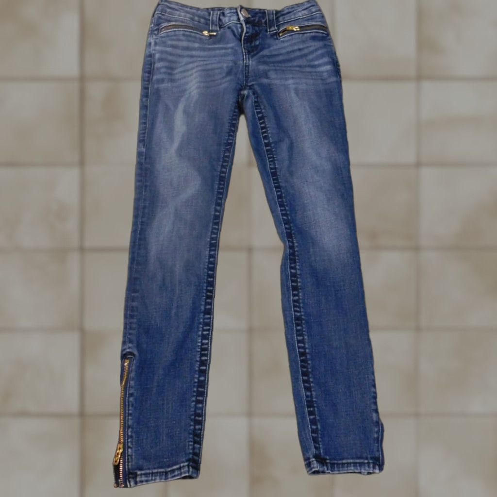 True Religion true religion jeans Women Skinny Jeans 28 Blue Denim Zip Ankle Stretch Vintage Cowboy 28in Inseam Womens Size 26" / US 2 / IT 38 - 1 Thumbnail