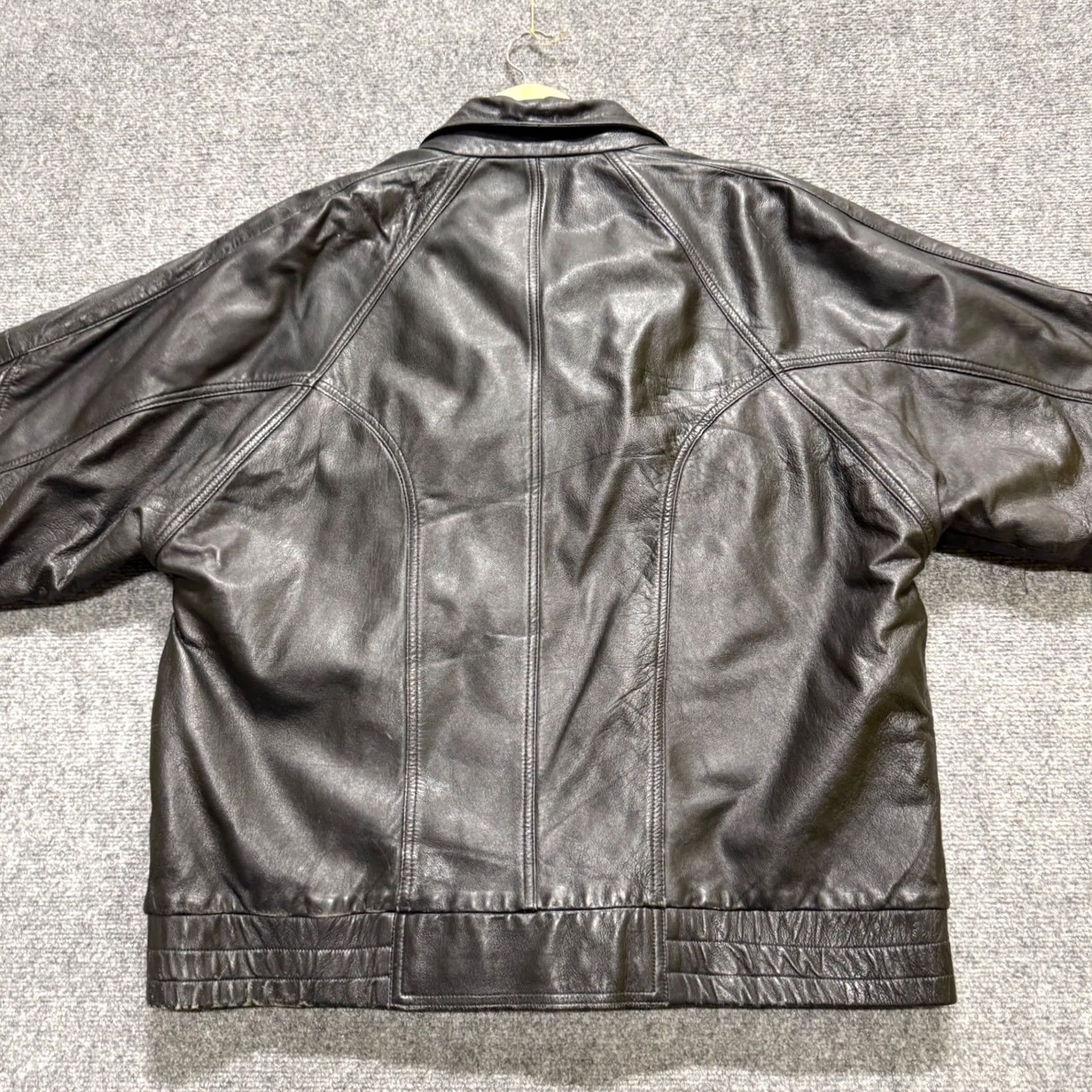 Pelle Pelle VTG Pelle Uomo Leather Jacket Mens XL Quilted Lined Full Zip Biker Grunge Jacket Black Leather Bomber Mens XL Size US XL / EU 56 / 4 - 4 Thumbnail