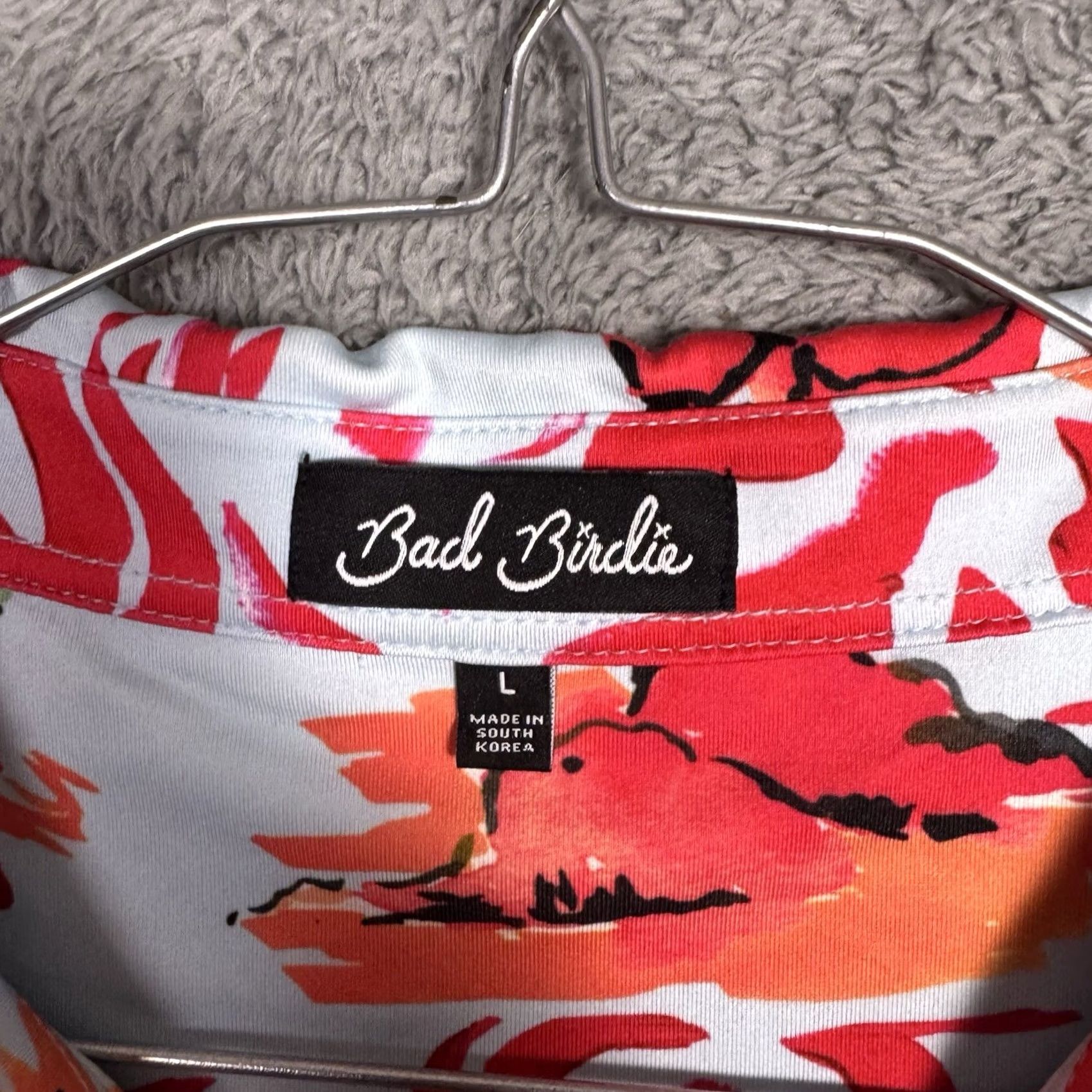 Vintage Bad Birdie Polo Shirt Men’s L Palm Trees Hawaiian Geometric All Over Beach Polo Shirt Mens L Red Geometric Beach 90s? Size US L / EU 52-54 / 3 - 6 Thumbnail