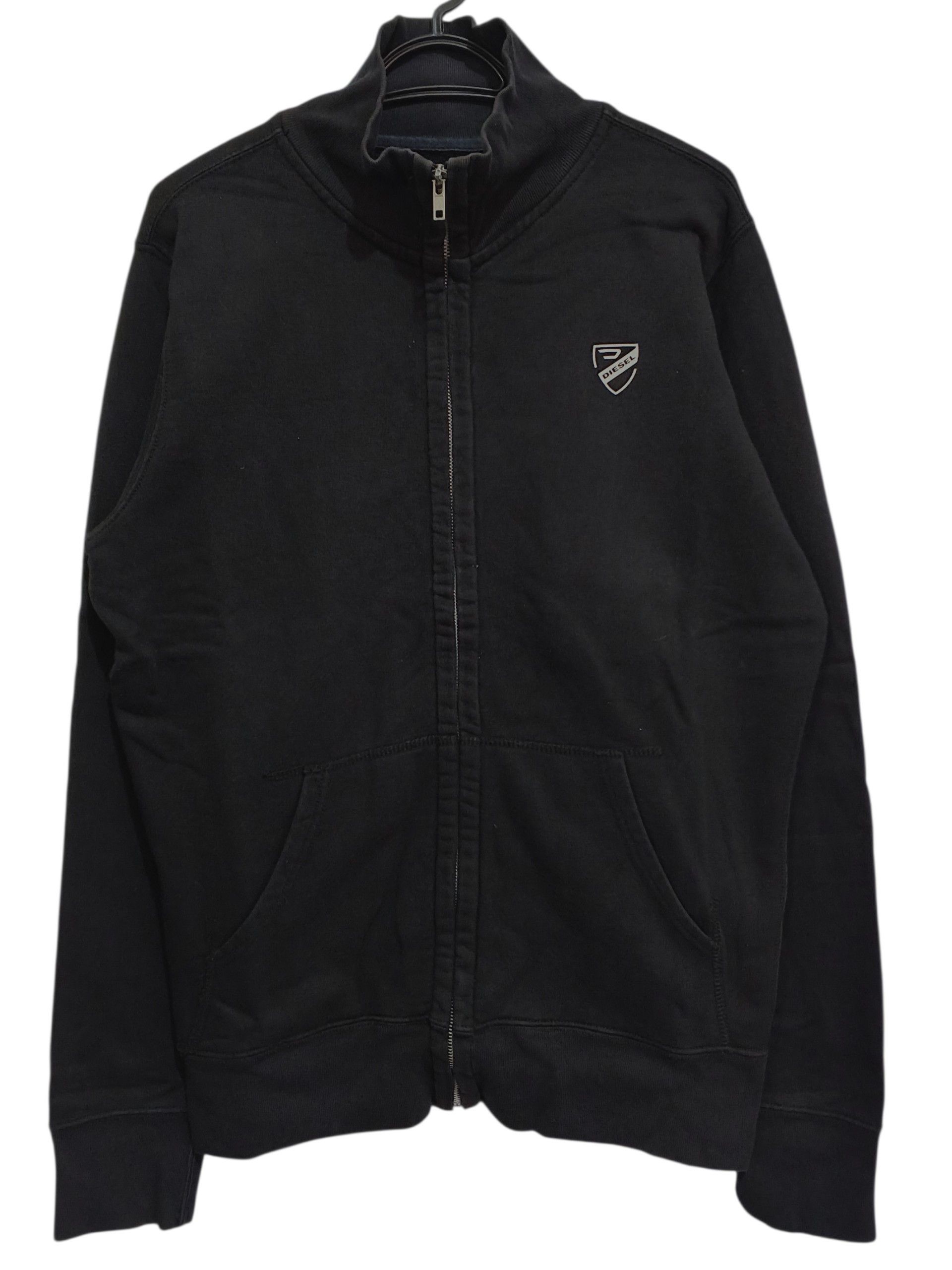 Diesel Y2K Minimal Shield Logo Full Zip Sweat Jacket Size US M / EU 48-50 / 2 - 1 Thumbnail