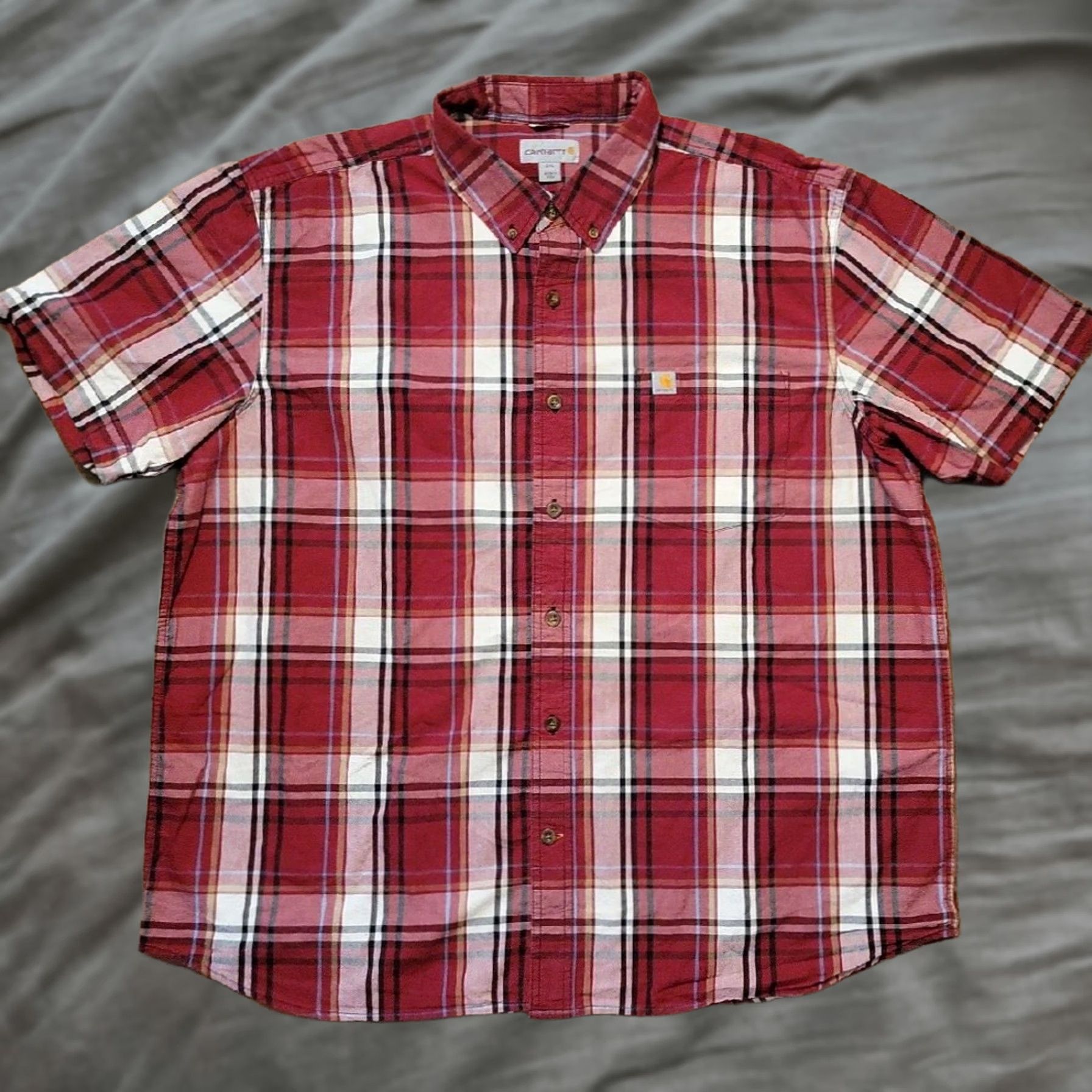 Carhartt Carhartt Short Sleeve Shirt Mens 2XL Plaid Button-Down Casual Cotton Multicolor Checkered Relaxed Pockets EUC Size US XXL / EU 58 / 5 - 1 Thumbnail