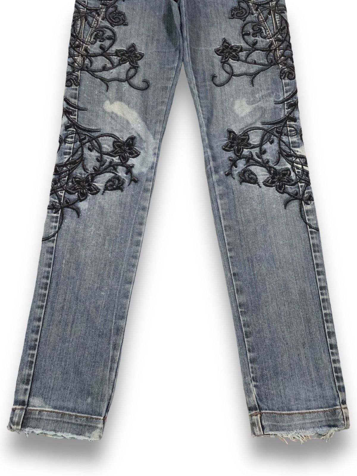 Bray Steve Alan Bray Steve Alan Embroidered Acid Wash Low Rise Skinny Jeans Size US 30 / EU 46 - 9 Thumbnail