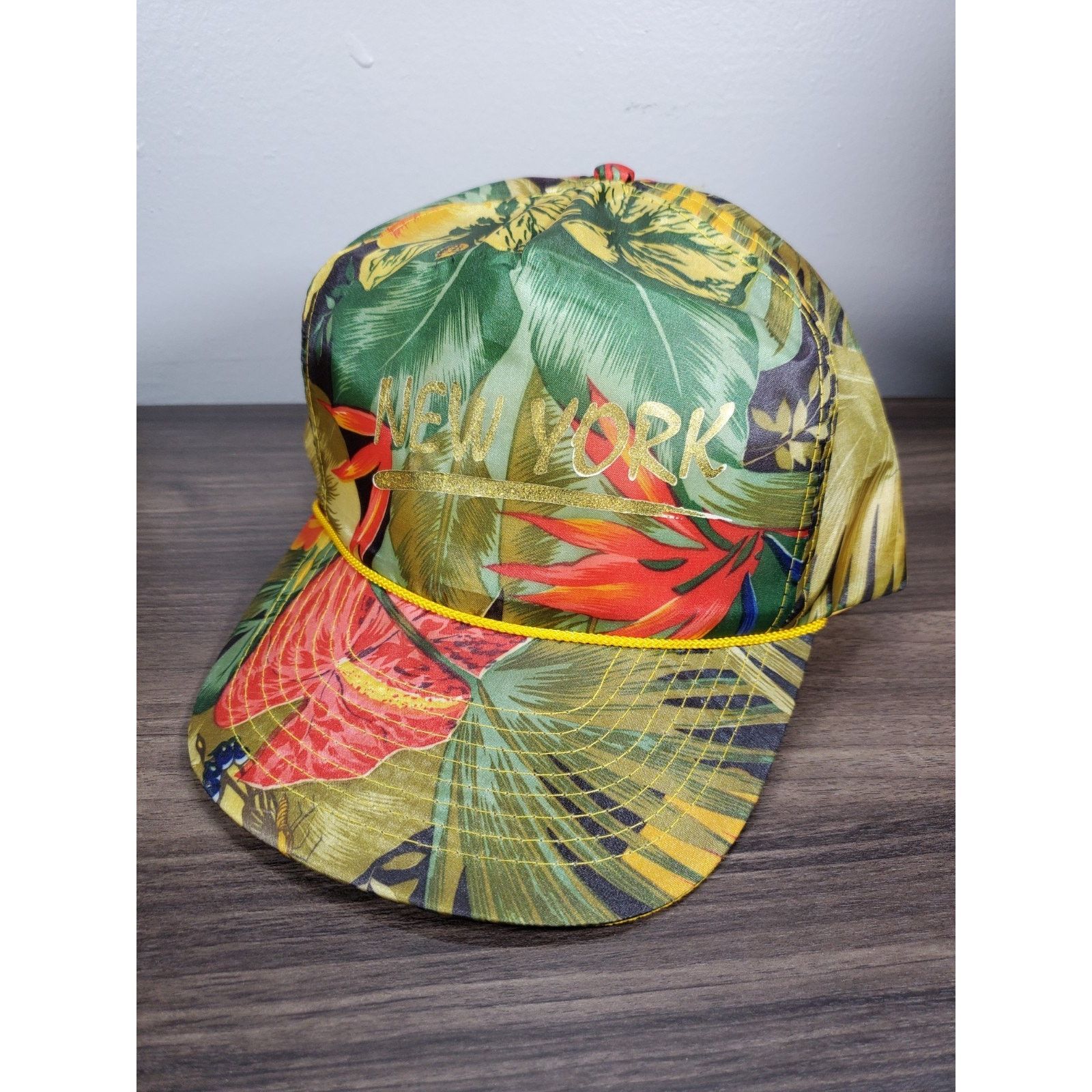 Vintage NEW YORK Jungle Hat Nylon Snapback Cap Floral NY NYC Size ONE SIZE - 1 Thumbnail