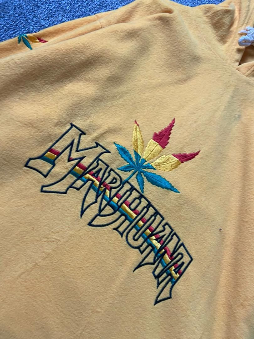 Japanese Brand Marijuana Embroidered Pullover Hoodies (186) Size US M / EU 48-50 / 2 - 9 Thumbnail