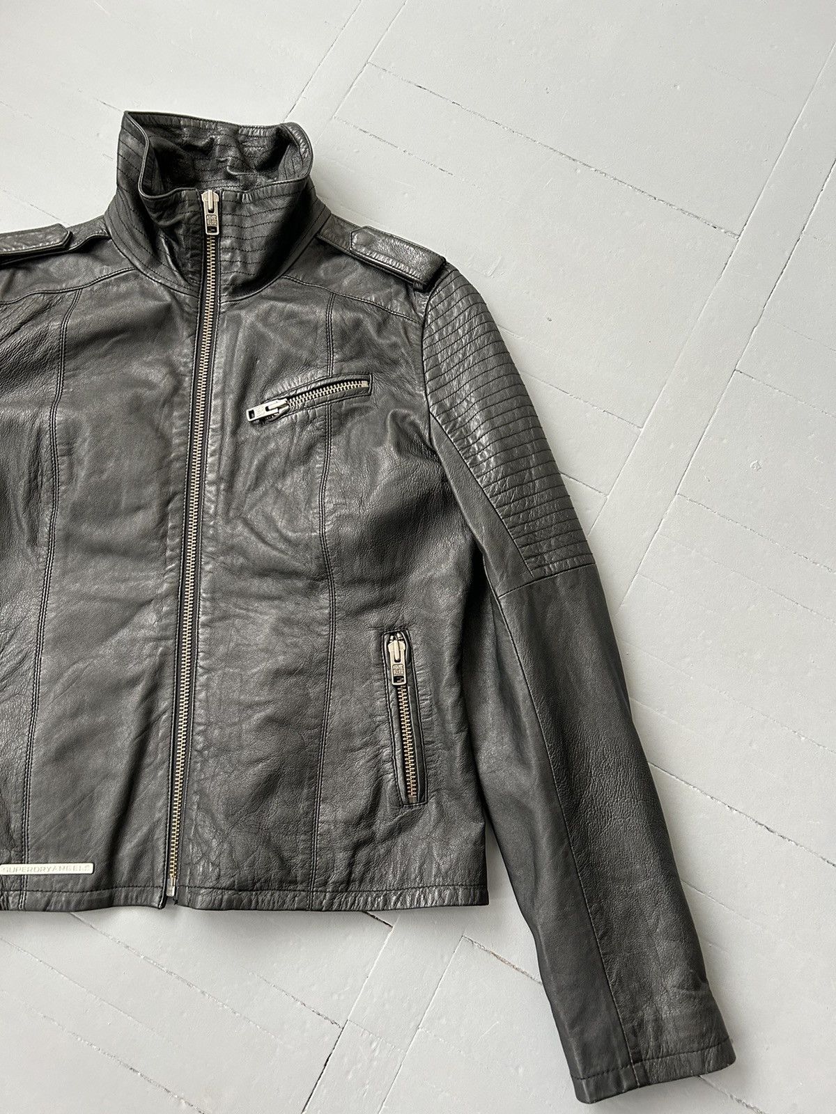Superdry × Vintage Superdry vintage leather jacket Size L / US 10 / IT 46 - 3 Thumbnail