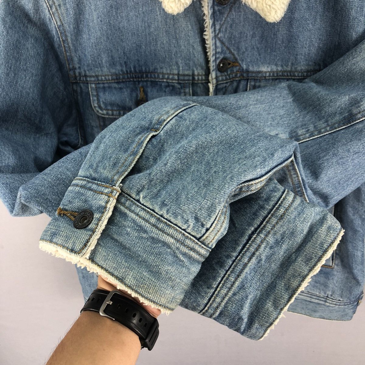 GU GU Sherpa Lined Denim Jacket Size US S / EU 44-46 / 1 - 8 Thumbnail