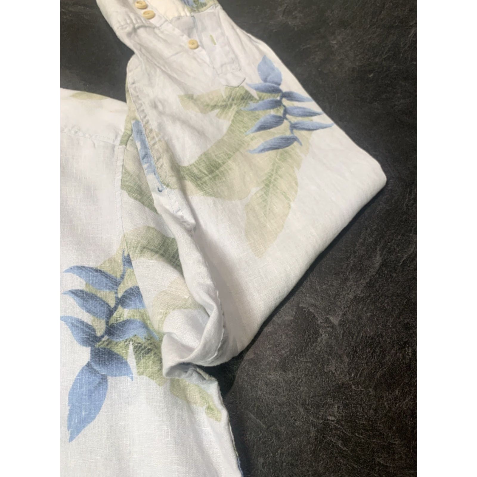 Tommy Bahama Tommy Bahama Shirt Mens XL White Linen Floral Button-Up Hawaiian Relaxed Size US XL / EU 56 / 4 - 2 Thumbnail