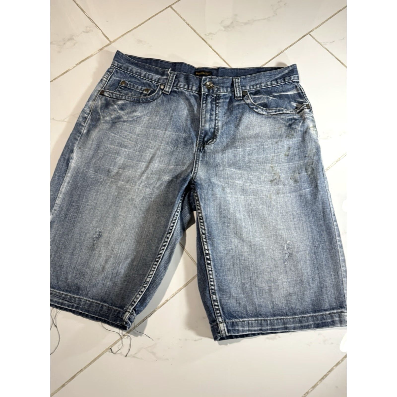 Denime VINTAGE Helix Denim Cargo Shorts 36 Men Blue Grunge 90s Skater Punk Emo Baggy Waist 36” Length 12” Size US 36 / EU 52 - 5 Thumbnail