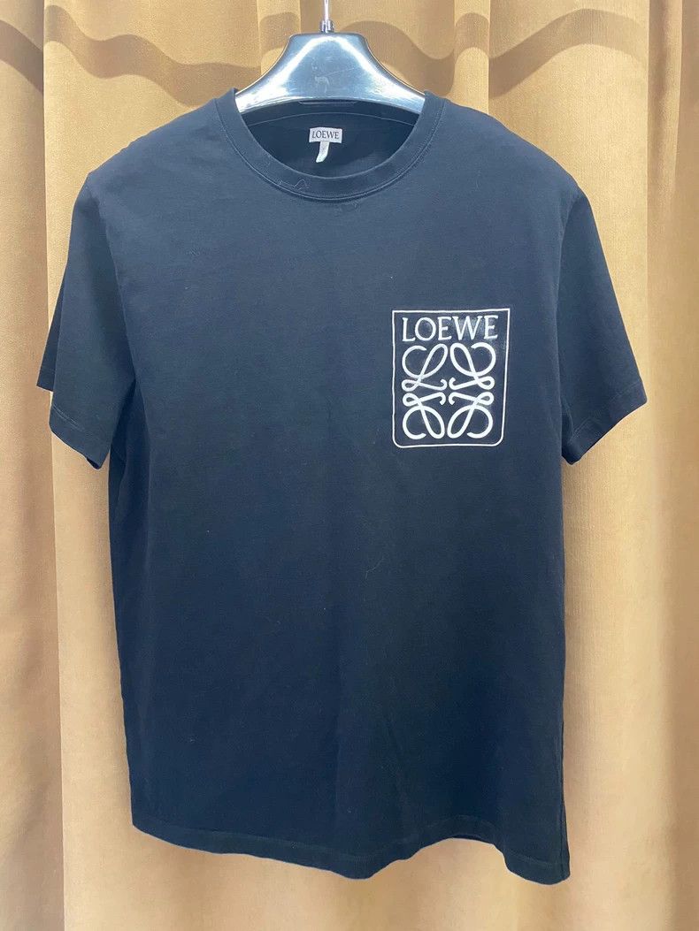 Loewe LOEWE Embroidered logo printed fake pocket round neck T-sh Size L / US 10 / IT 46 - 1 Thumbnail