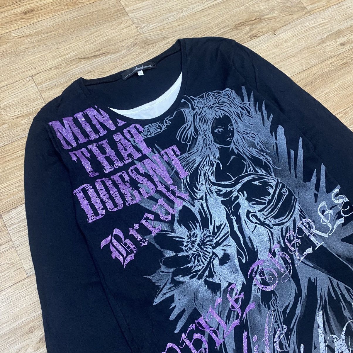 Hysteric Glamour 2000s Armee Francaise Darkwear Style Double Layerd LS Tee Size US M / EU 48-50 / 2 - 2 Thumbnail