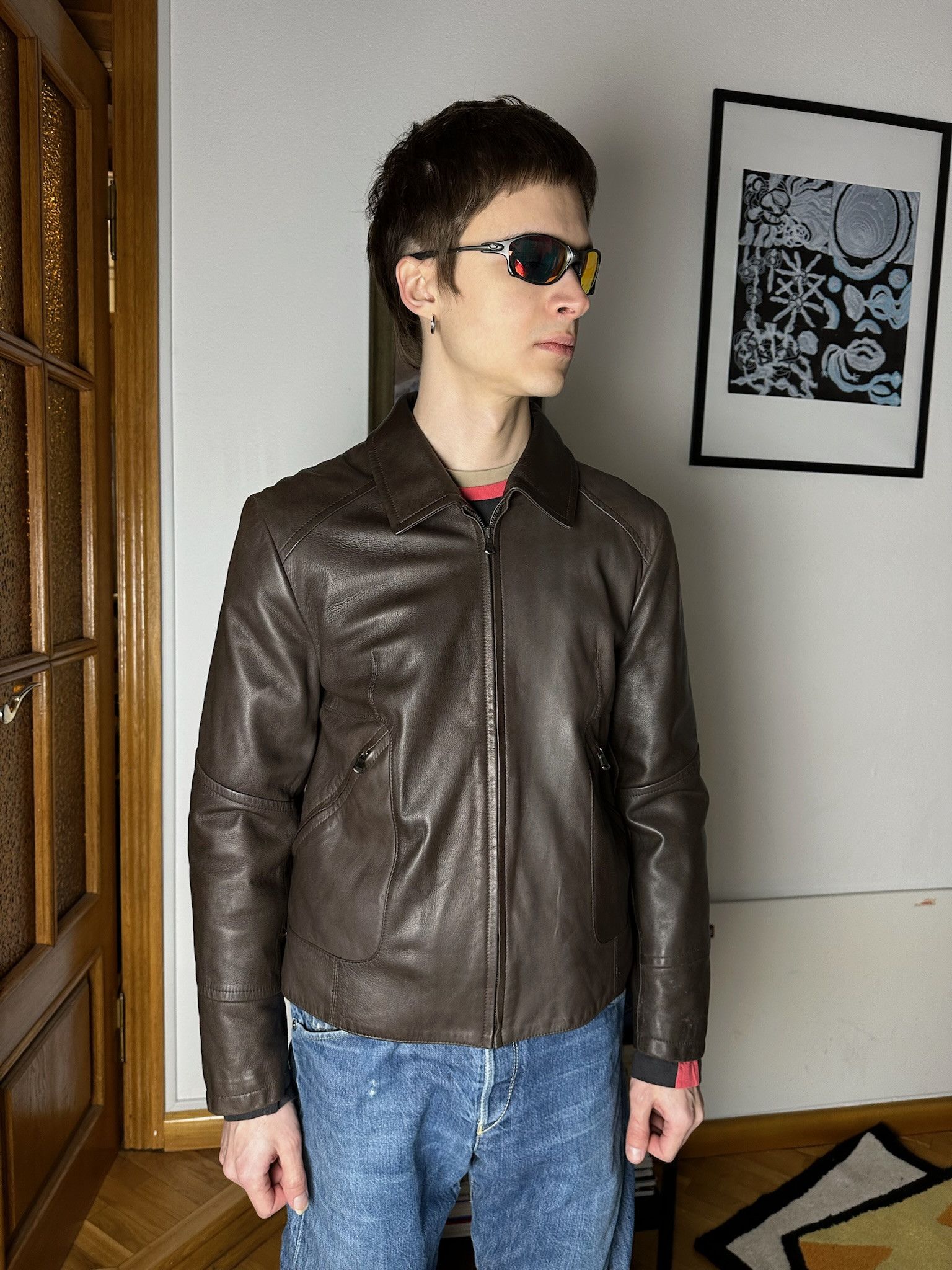Mercedes-Benz Vintage Mercedes Benz moto Jacket brown chocolate leather Size US S / EU 44-46 / 1 - 1 Thumbnail