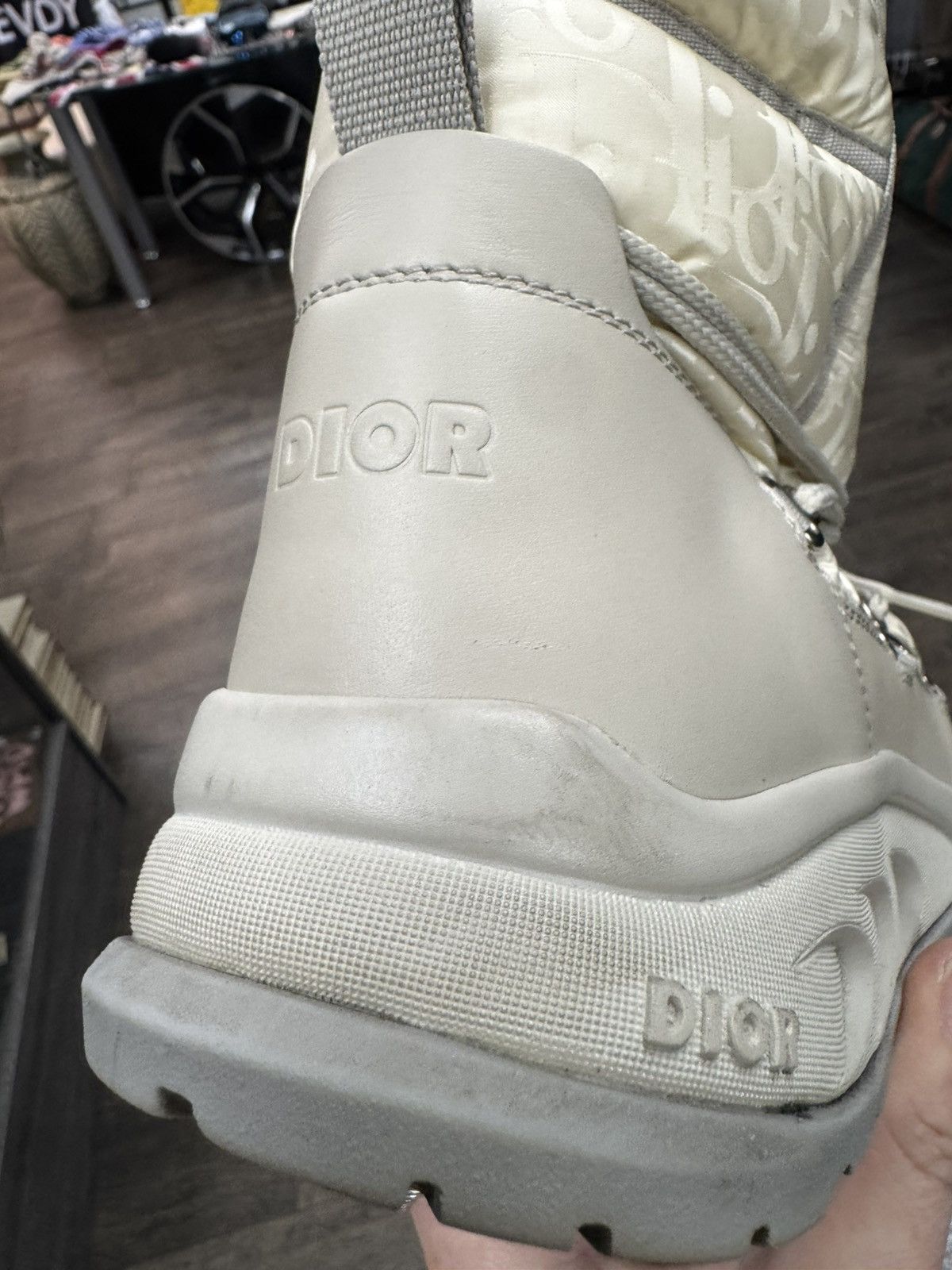 Dior Oblique Monogram Snow Ankle Boot Cream/Grey (42) Size US 9 / EU 42 - 20 Thumbnail