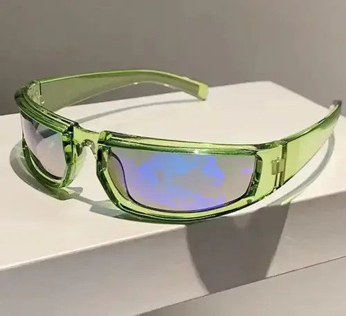 Jewelry Green Color Sunglasses Hip Hop Grunge Y2K Yellow Size ONE SIZE - 3 Thumbnail