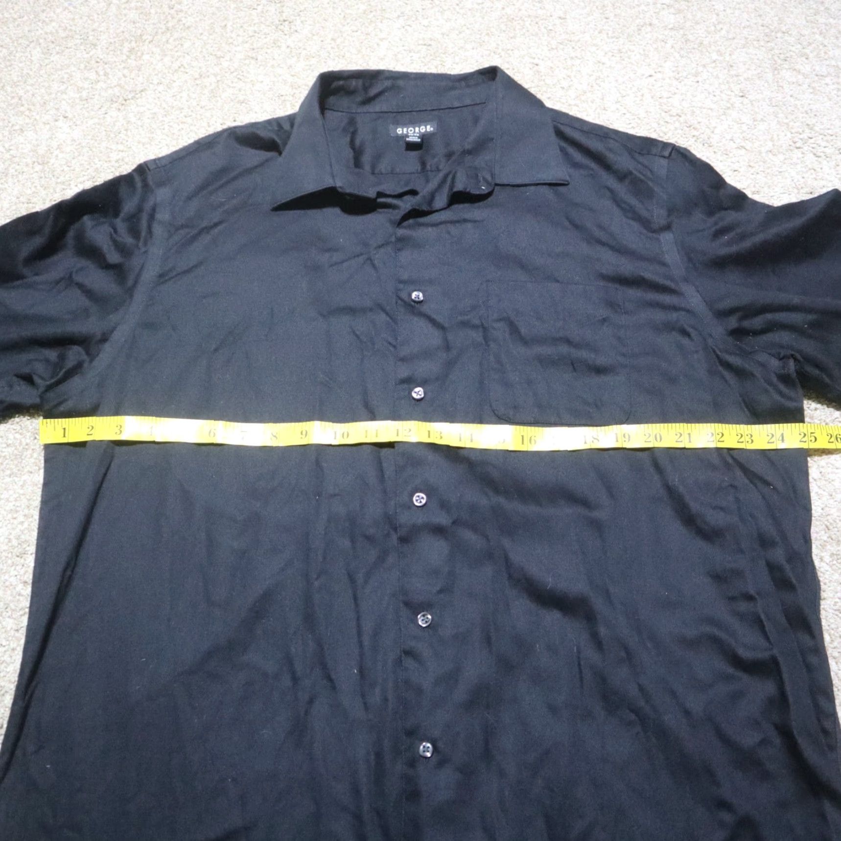 George George Shirt Adult XL Black Button-Up Long Sleeve 90s Classic Modern Men’s Clothing Size US XL / EU 56 / 4 - 4 Thumbnail
