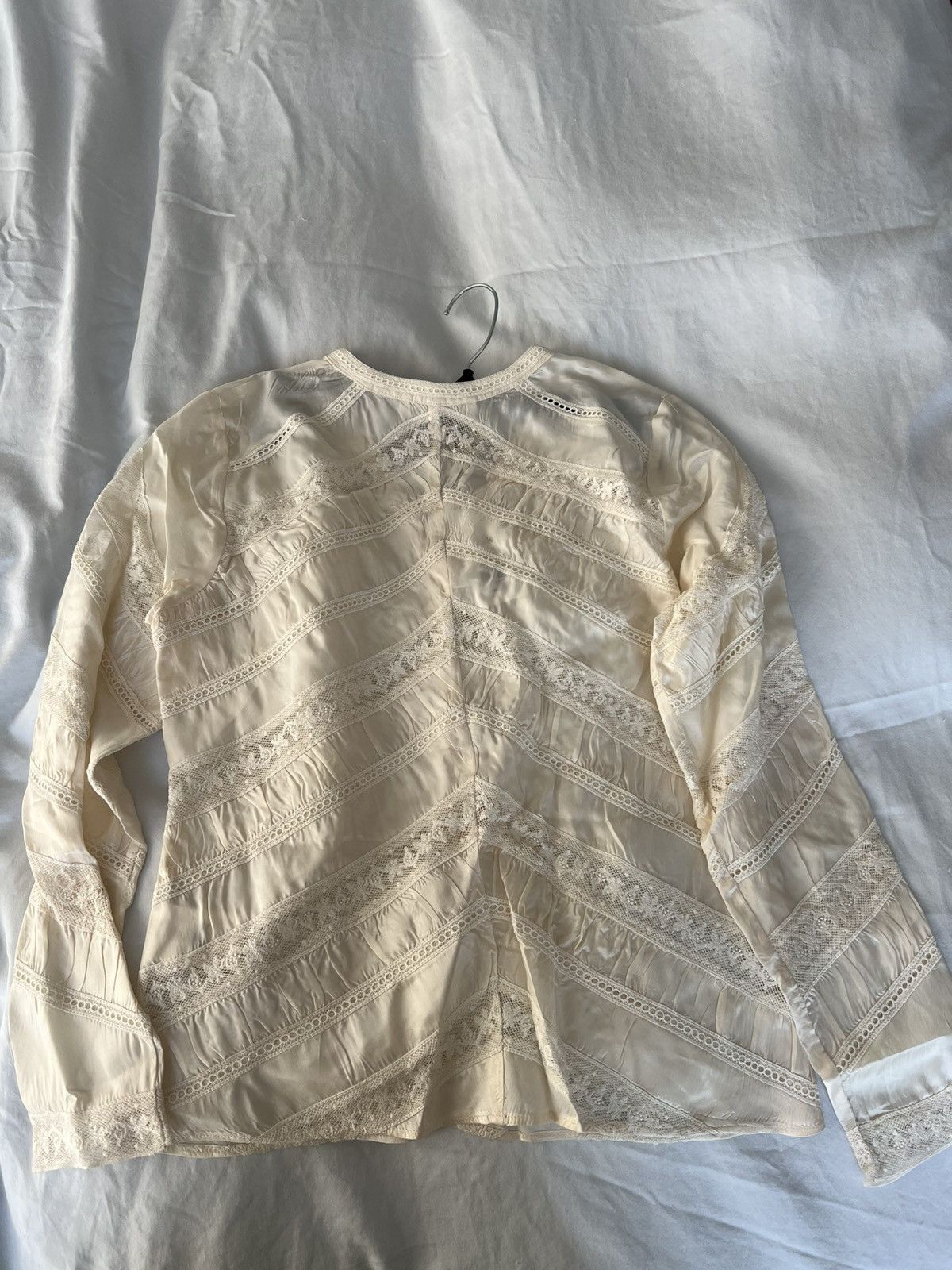 LoveShackFancy Tandra V-Neck Blouse Size XXS / US 00 / IT 34 - 2 Thumbnail