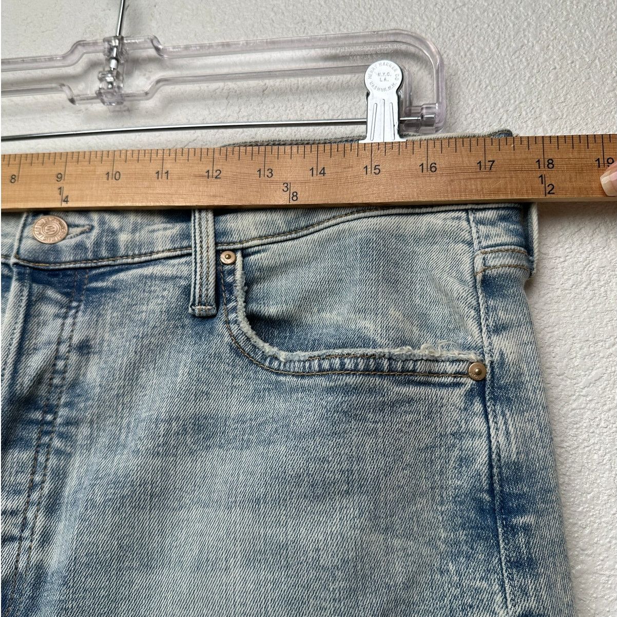 Other Mother Tomcat Straight Jeans Blue 33 Button Marrakesh Days Size 33" - 11 Thumbnail