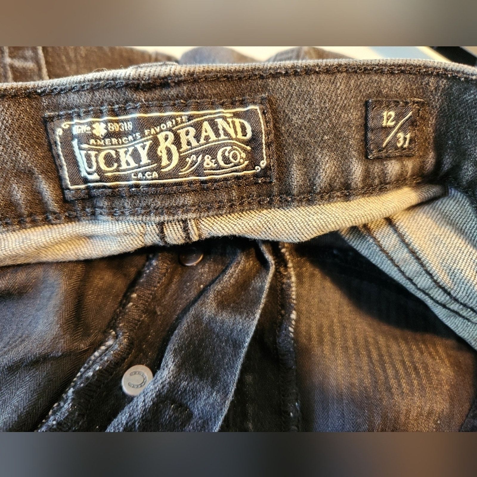 Lucky Brand Lucky Brand Authentic Straight Crop Jeans 12/31 black wash Size 30" / US 8 / IT 44 - 7 Thumbnail
