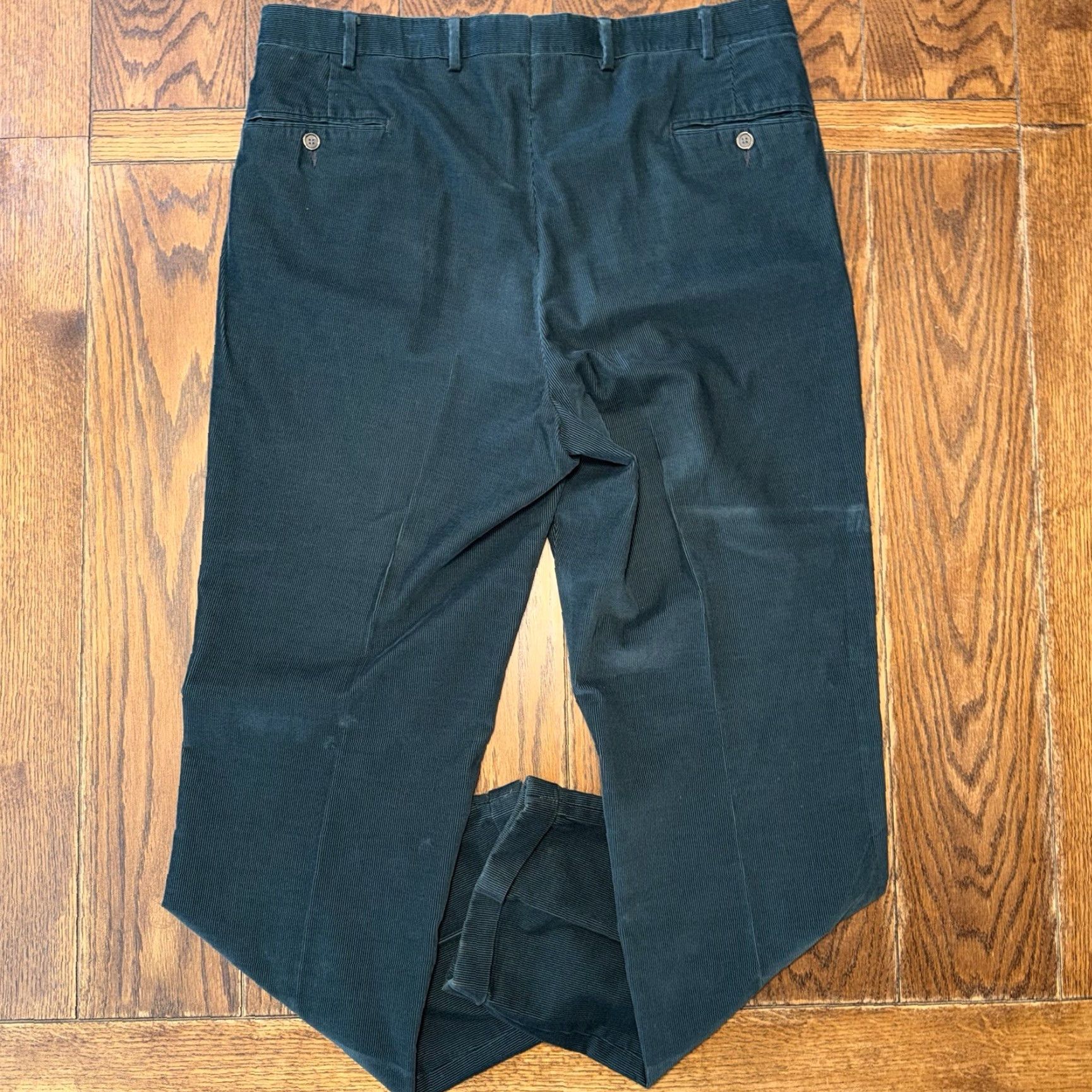Vintage Ben Silver Charleston Pants Men’s 38x33 Green Corduroy USA Made Pleated Cuffed Size US 38 / EU 54 - 6 Thumbnail