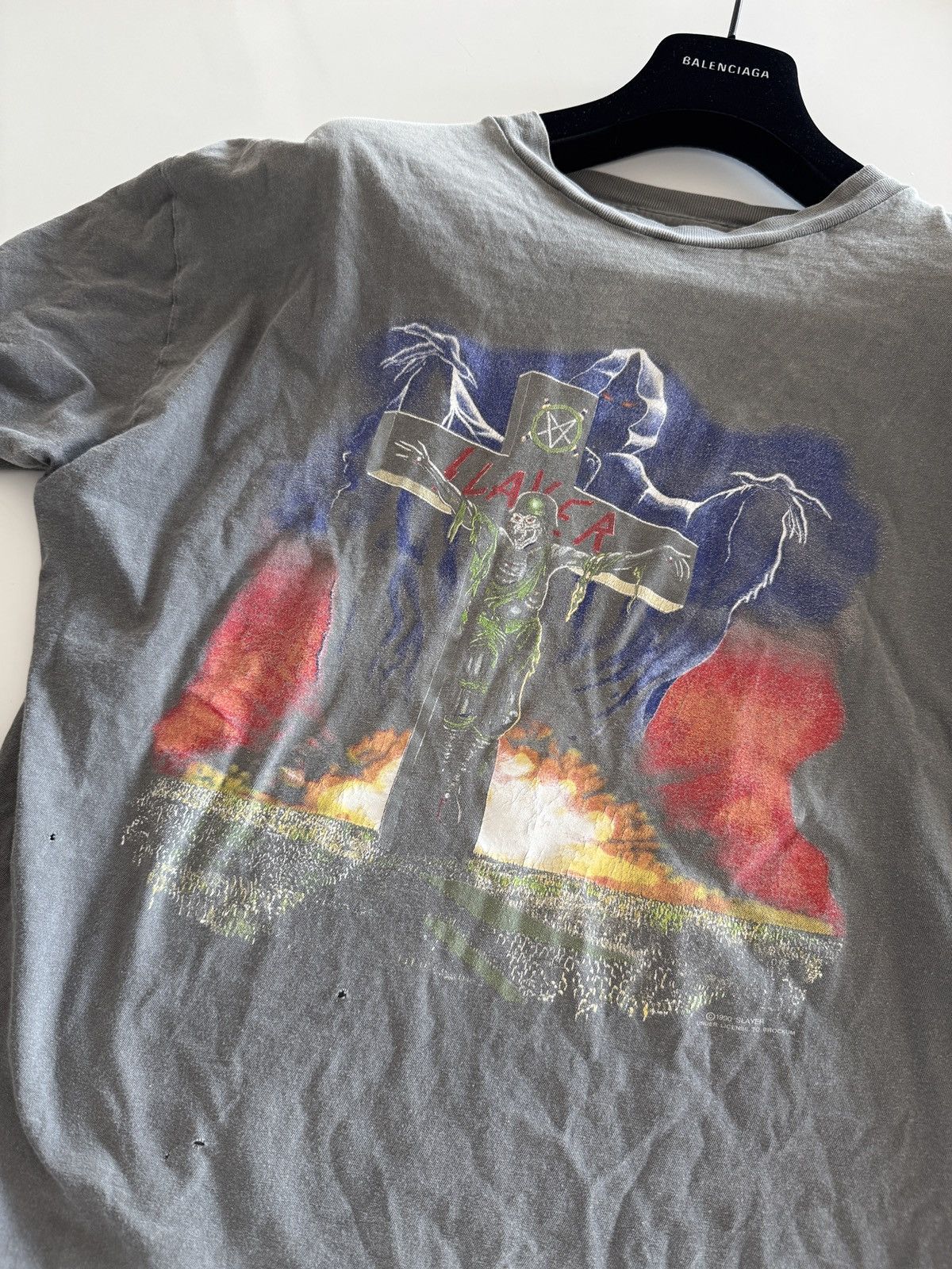 Slayer *RARE* 90s METAL BAND PARIS TOUR SLAYER 1990 EUROPE TOUR Size US L / EU 52-54 / 3 - 11 Thumbnail