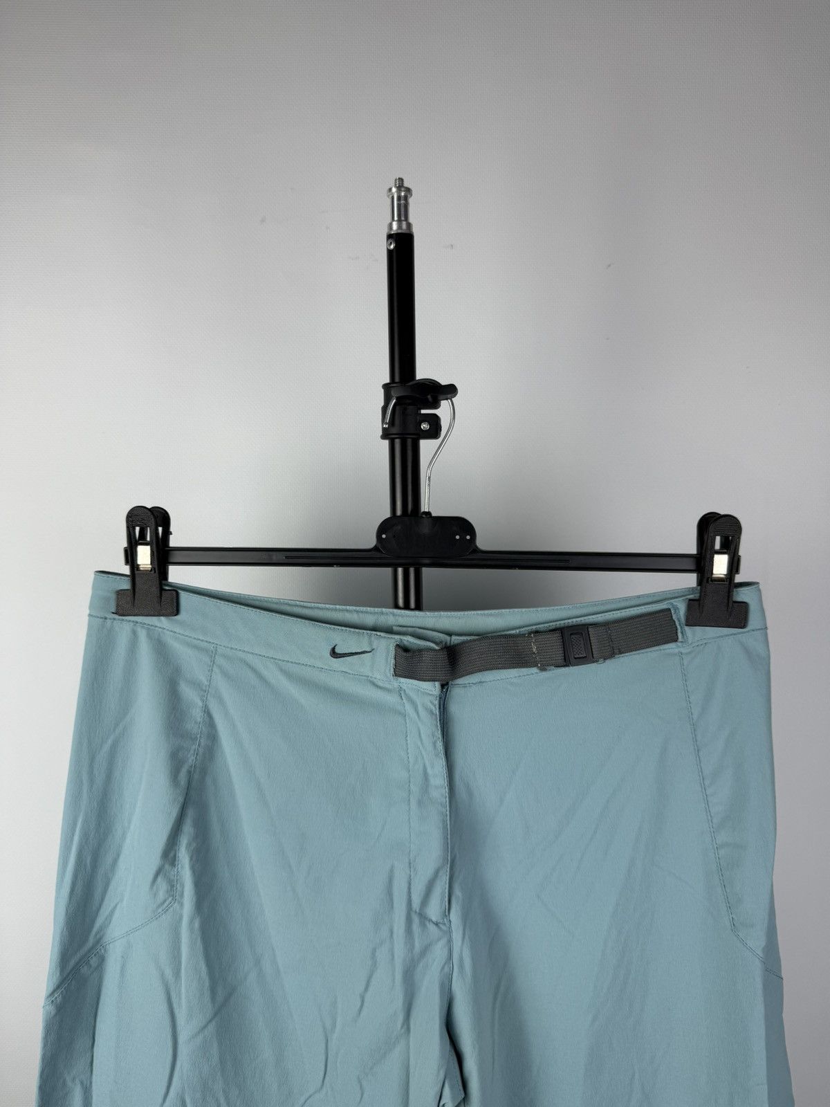 Nike × Vintage Vintage NIKE Y2K Swoosh Logo Nylon Drill Pants Joggers s-m Size 32" / US 10 / IT 46 - 2 Thumbnail