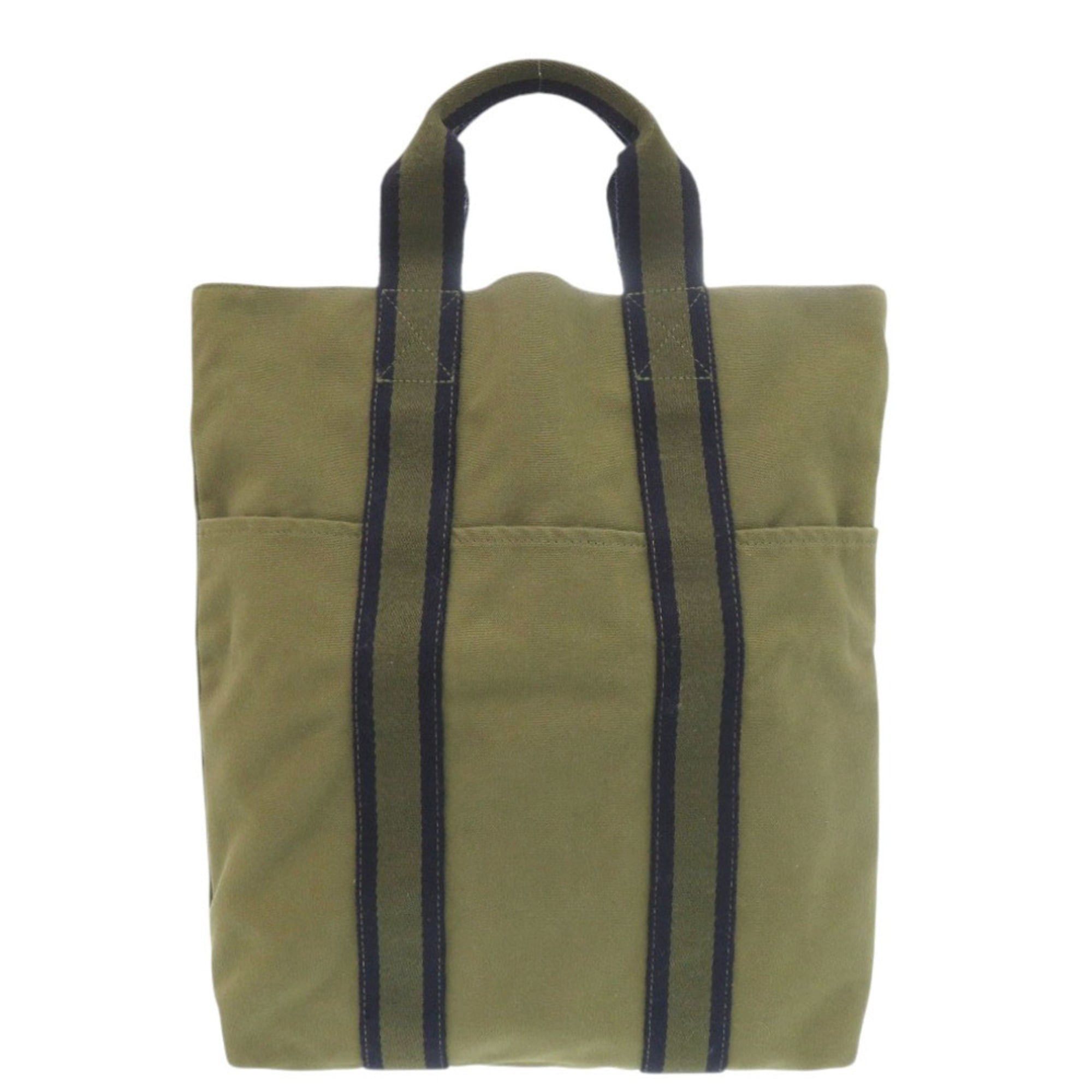 Hermes Excellent condition Hermes Fourre-Tout Cabas cotton khaki tote bag 0036HERMES Size ONE SIZE - 1 Thumbnail