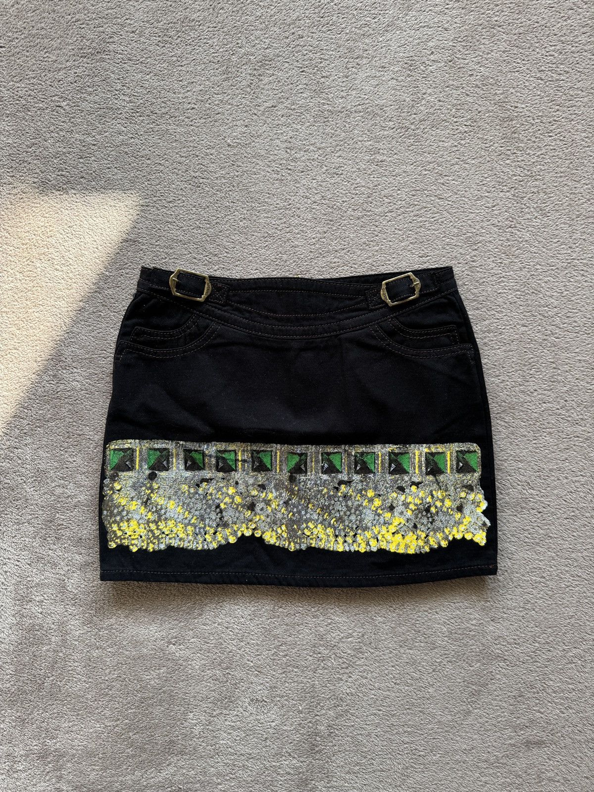 Roberto Cavalli Y2K Cavalli Mini Skirt Jean Denim Hysteric Glamour vibe Size 28" / US 6 / IT 42 - 2 Thumbnail