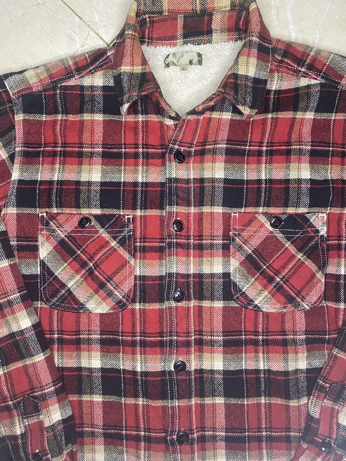 Flannel Japanese Restoration Flannel Fleece-Lined Button Up Shirt Size US L / EU 52-54 / 3 - 4 Thumbnail