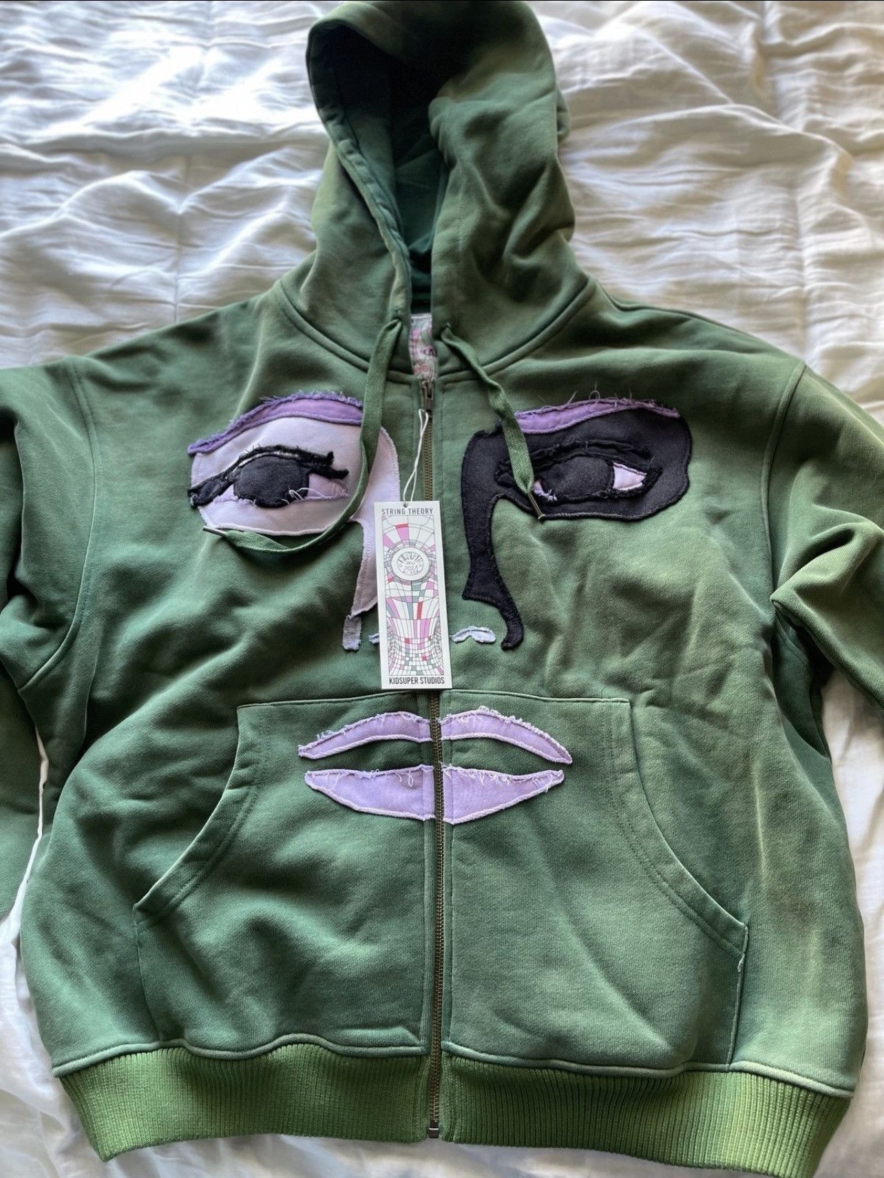 KidSuper Patchwork Face Washed Heavyweight Zip Hoodie | Grailed