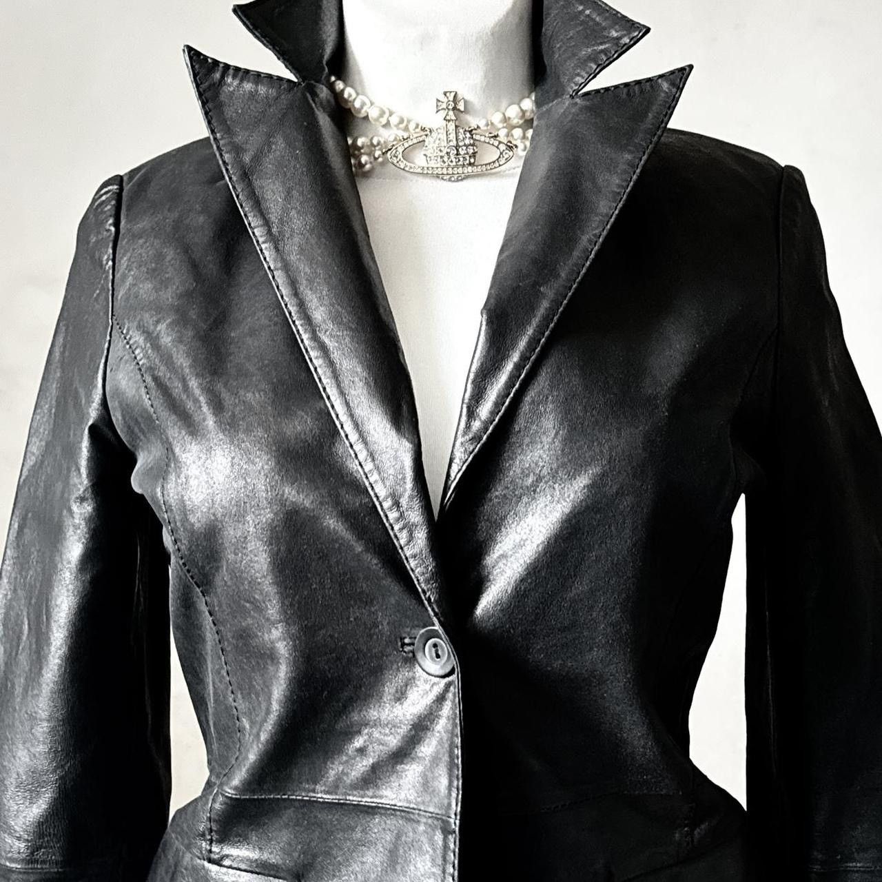 Vintage Iconic leather fitted jacket Size S / US 4 / IT 40 - 2 Thumbnail