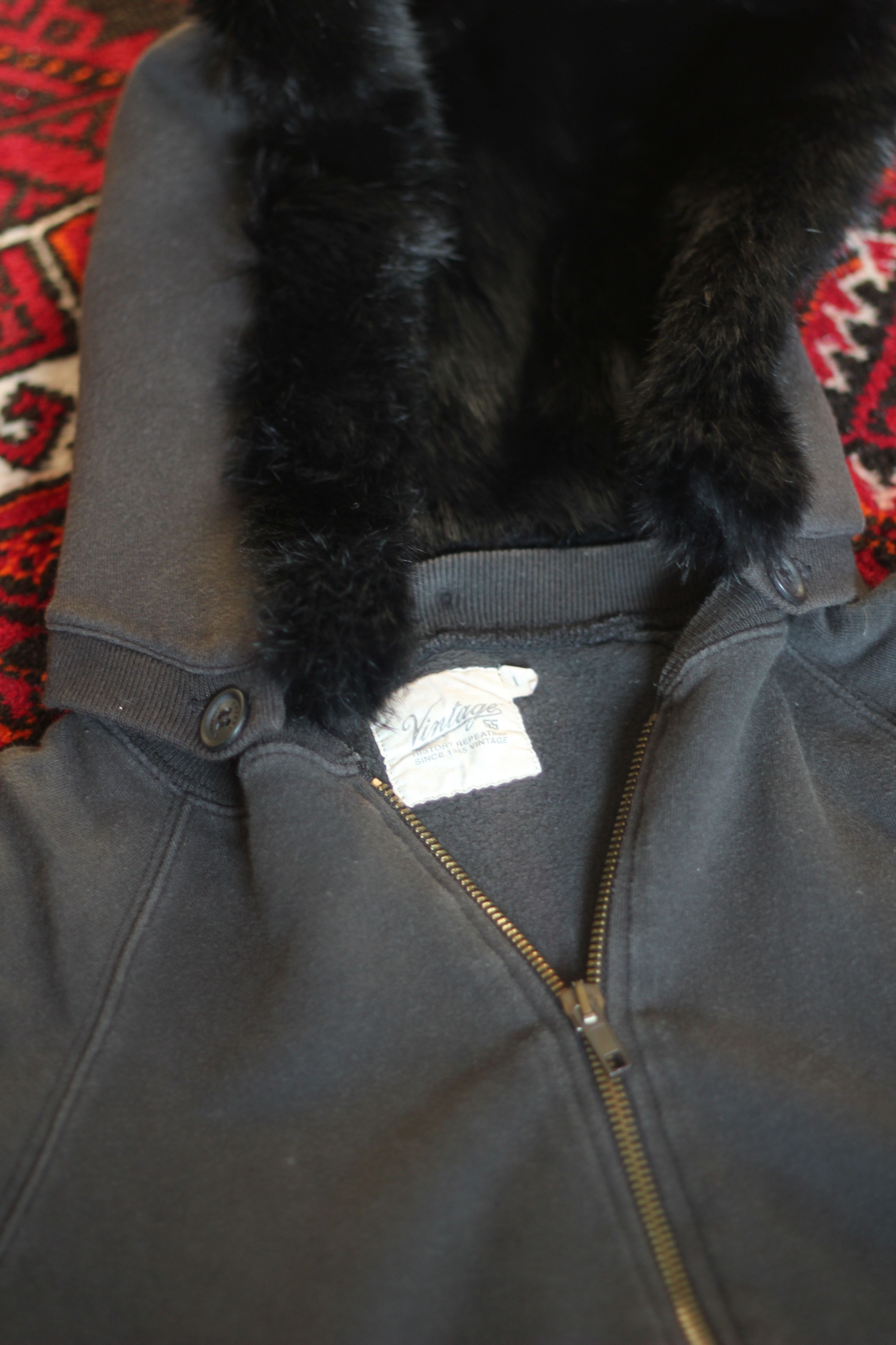 Vintage 55 half-zip black hoodie