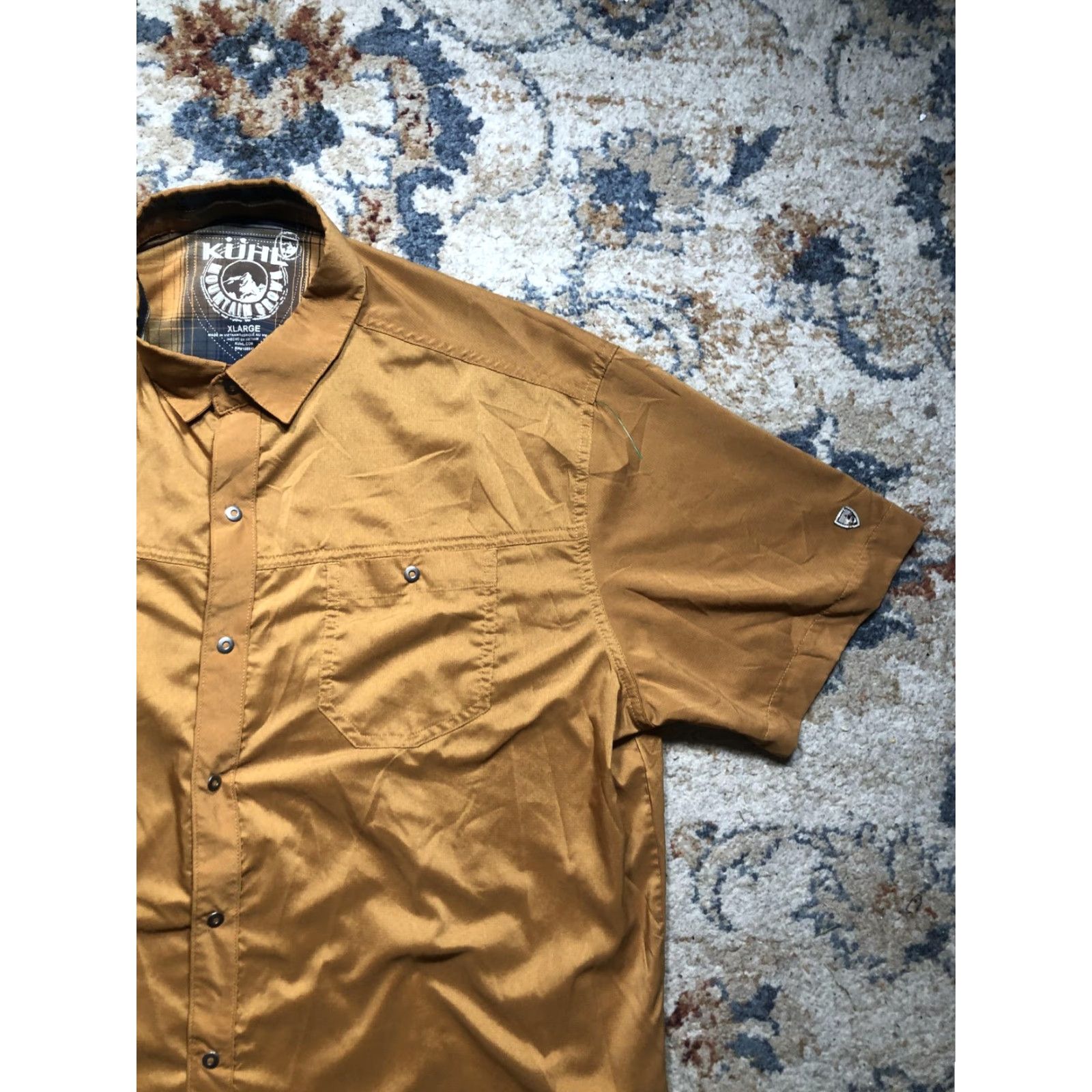 Vintage KÜHL Shirt Mens XL Brown Short Sleeve Button-Up Outdoor Hiking Pockets Trail Size US XL / EU 56 / 4 - 4 Thumbnail