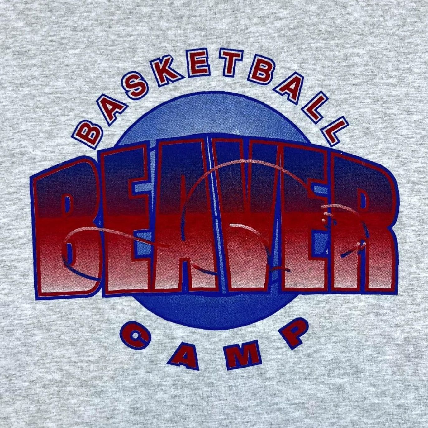 Fruit Of The Loom VINTAGE BEAVER BASKETBALL CAMP Souvenir Graphic Single Stitch T-Shirt XL Mens Grey 90s Size US XL / EU 56 / 4 - 2 Thumbnail