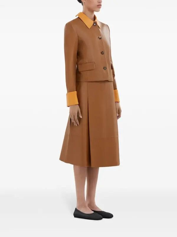 Marni o1f1d3z0725 Contrasting Cuffs Jacket in Brown Size L / US 10 / IT 46 - 3 Thumbnail
