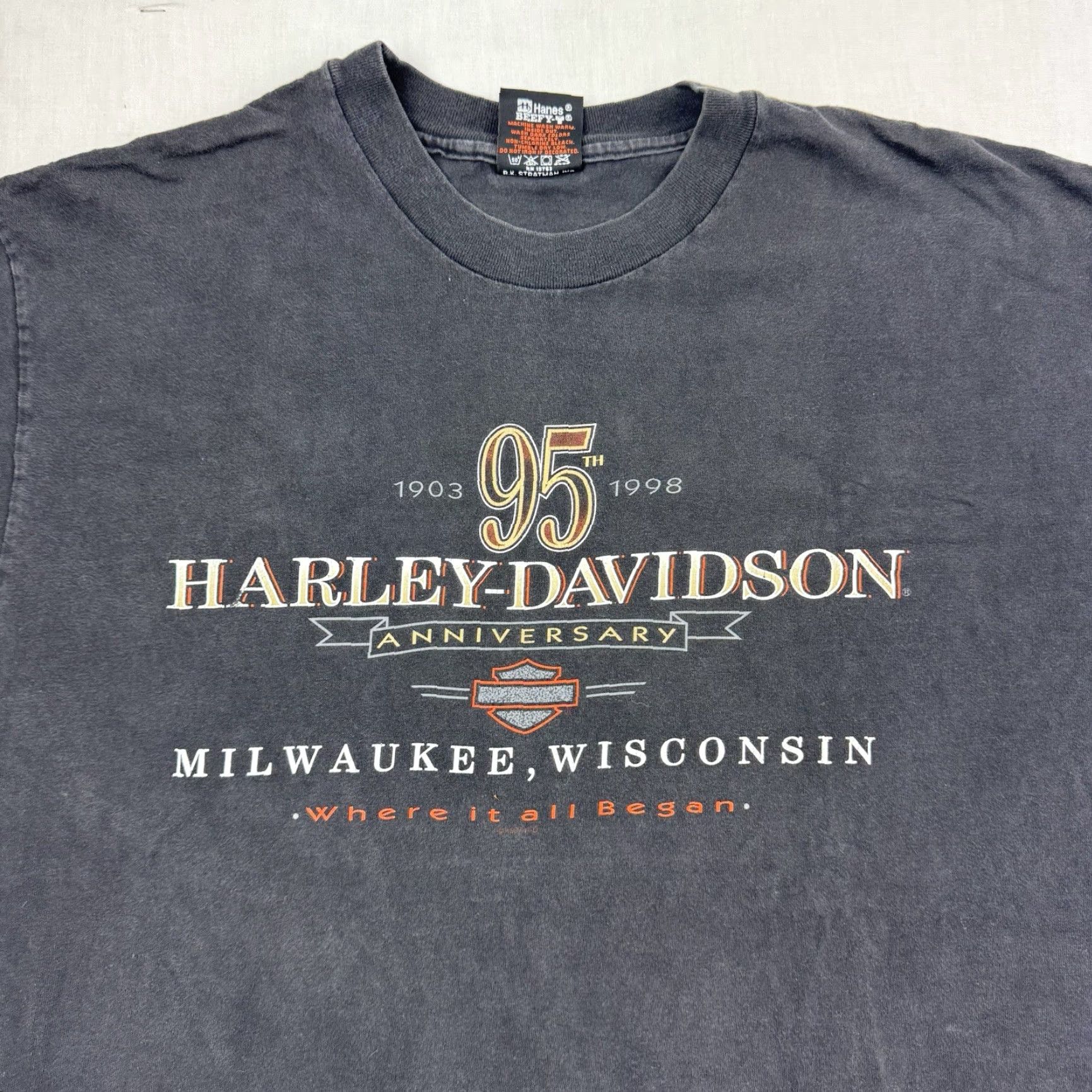 Harley Davidson Vintage Harley-Davidson T Shirt Adult XL Savannah Georgia 95th Anniversary 90s Size US XL / EU 56 / 4 - 2 Thumbnail